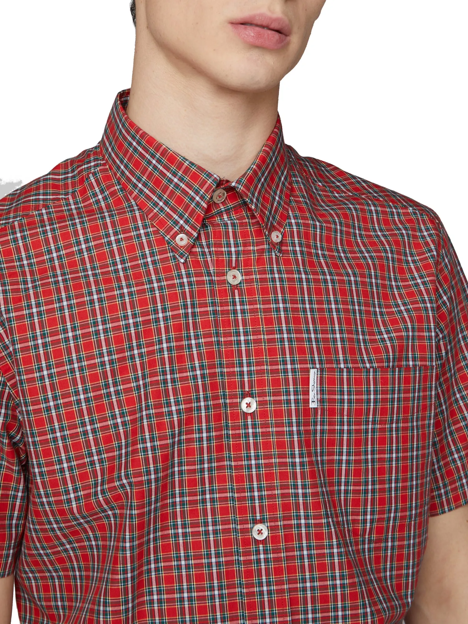 Short-Sleeve Archive Heritage Check Shirt - Red sold by Ben Sherman product image thumbnail 3