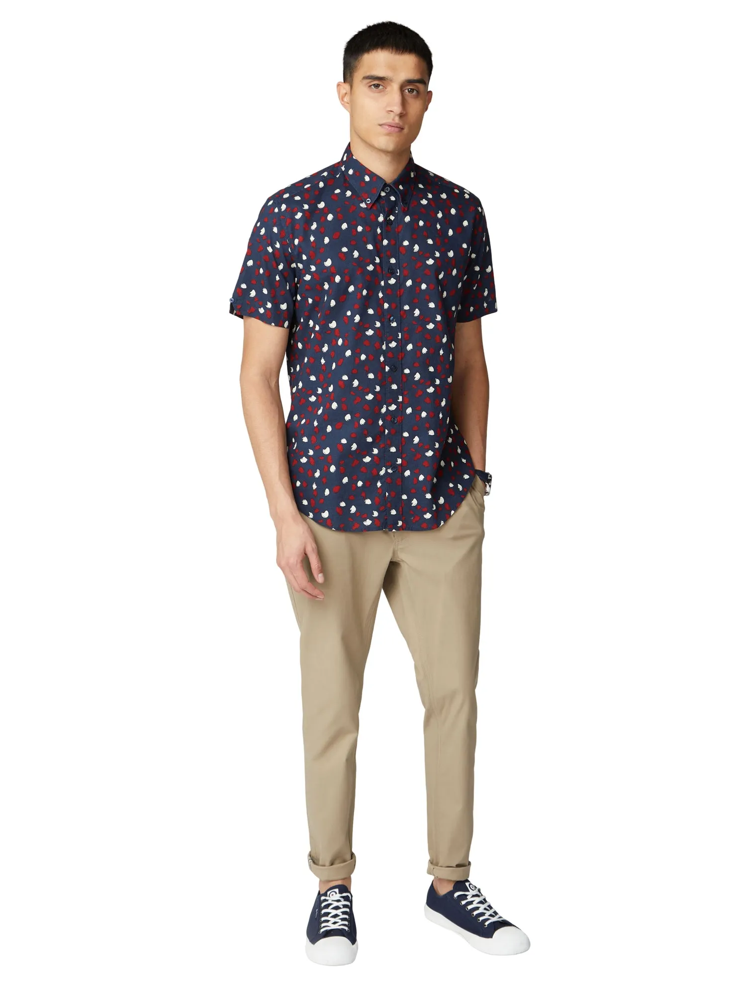 Short-Sleeve Hand-Painted Print Shirt - Dark Navy sold by Ben Sherman product image thumbnail 4