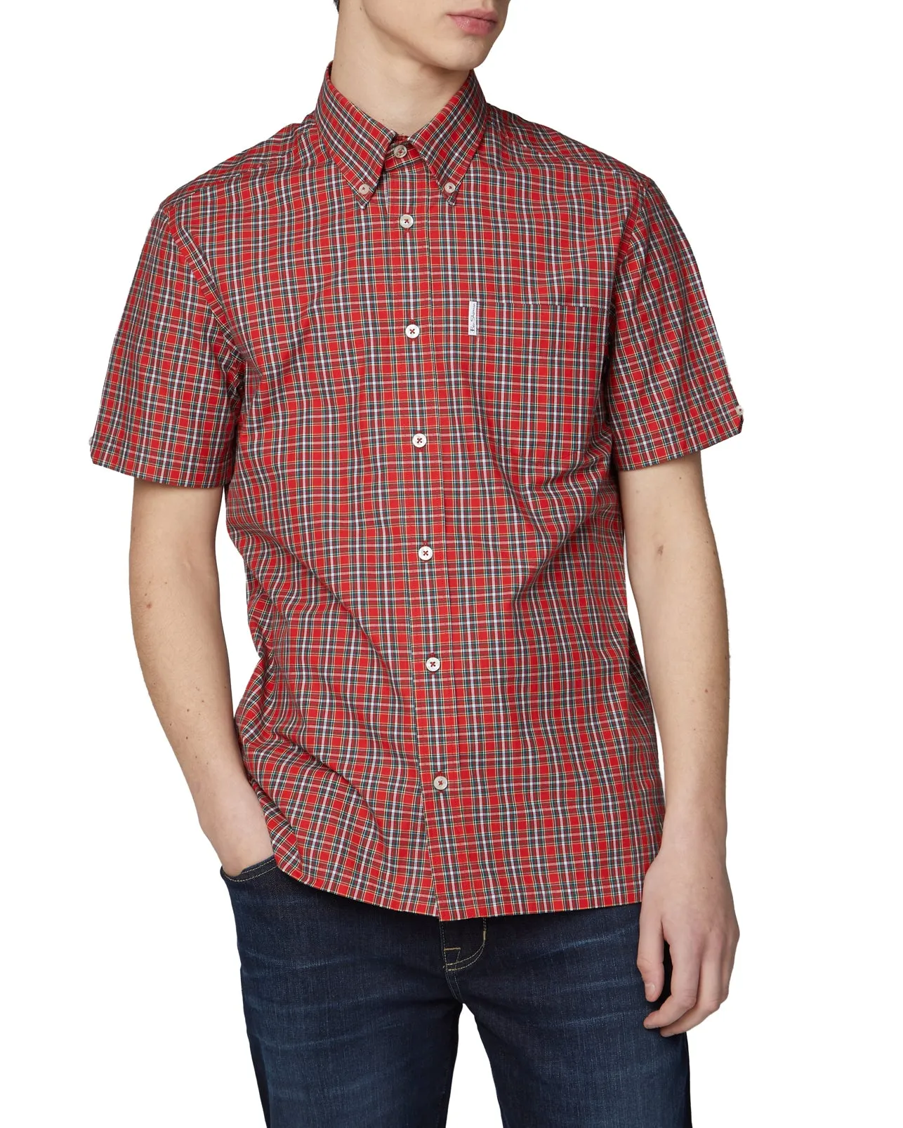 Short-Sleeve Archive Heritage Check Shirt - Red sold by Ben Sherman