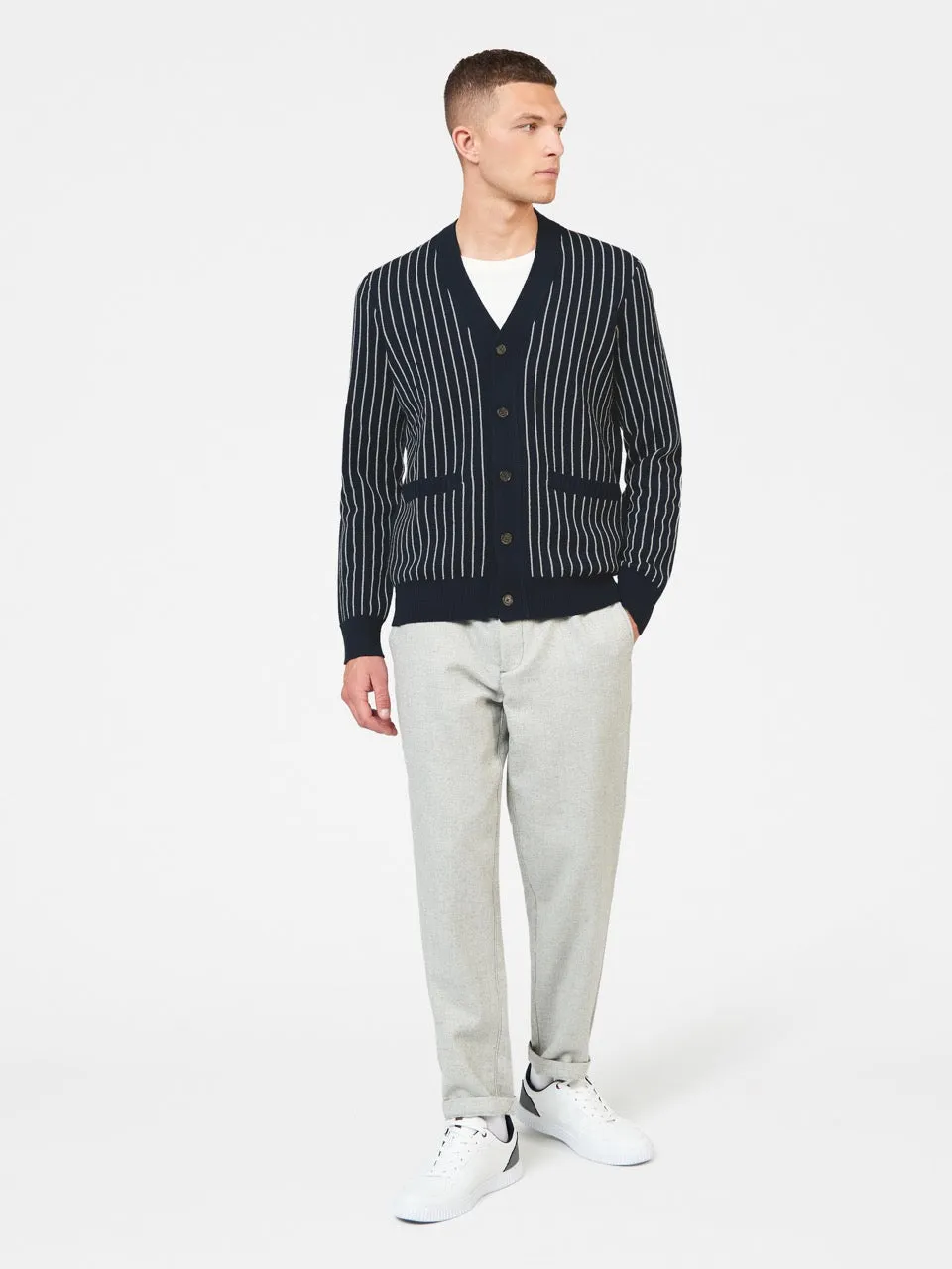 Jacquard Stripe Knit Cardigan sold by Ben Sherman product image thumbnail 4
