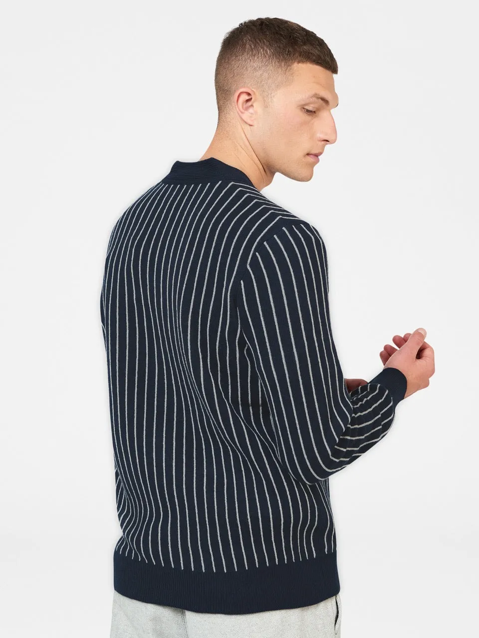 Jacquard Stripe Knit Cardigan sold by Ben Sherman product image thumbnail 5