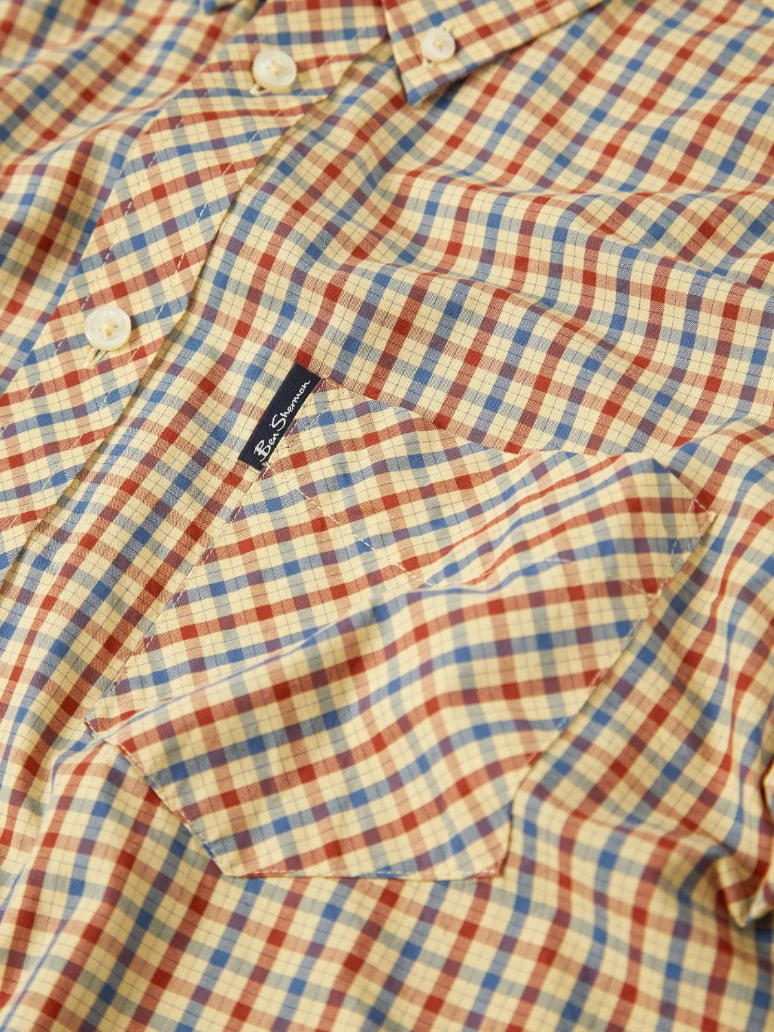 Signature House Check Long-Sleeve Shirt - Lemon sold by Ben Sherman product image thumbnail 2