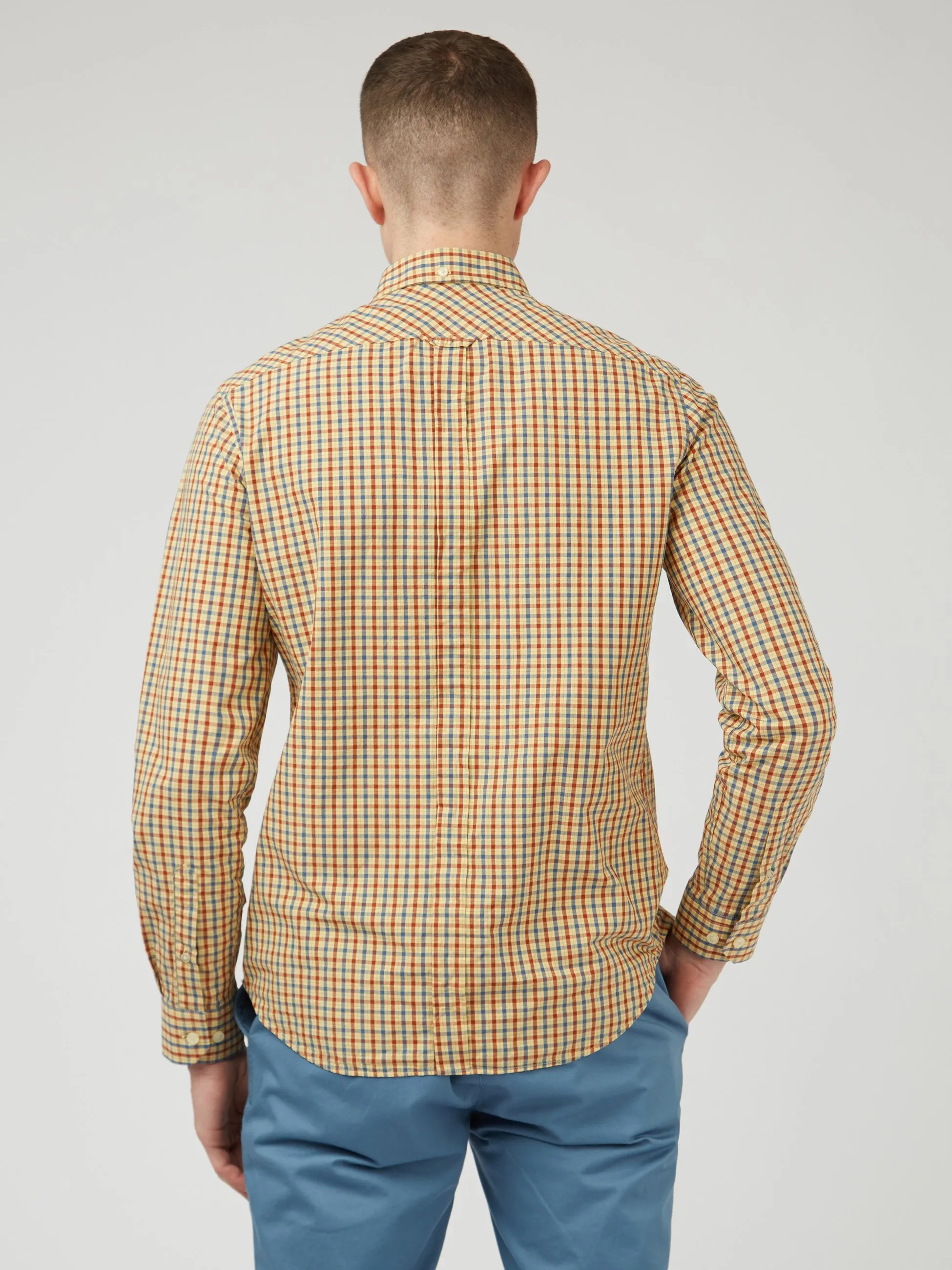 Signature House Check Long-Sleeve Shirt - Lemon sold by Ben Sherman product image thumbnail 5