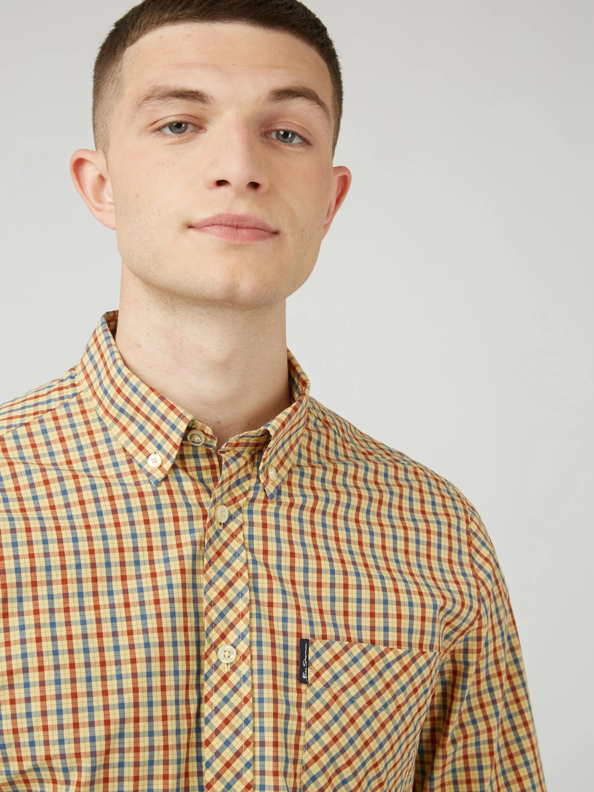 Signature House Check Long-Sleeve Shirt - Lemon sold by Ben Sherman product image thumbnail 4