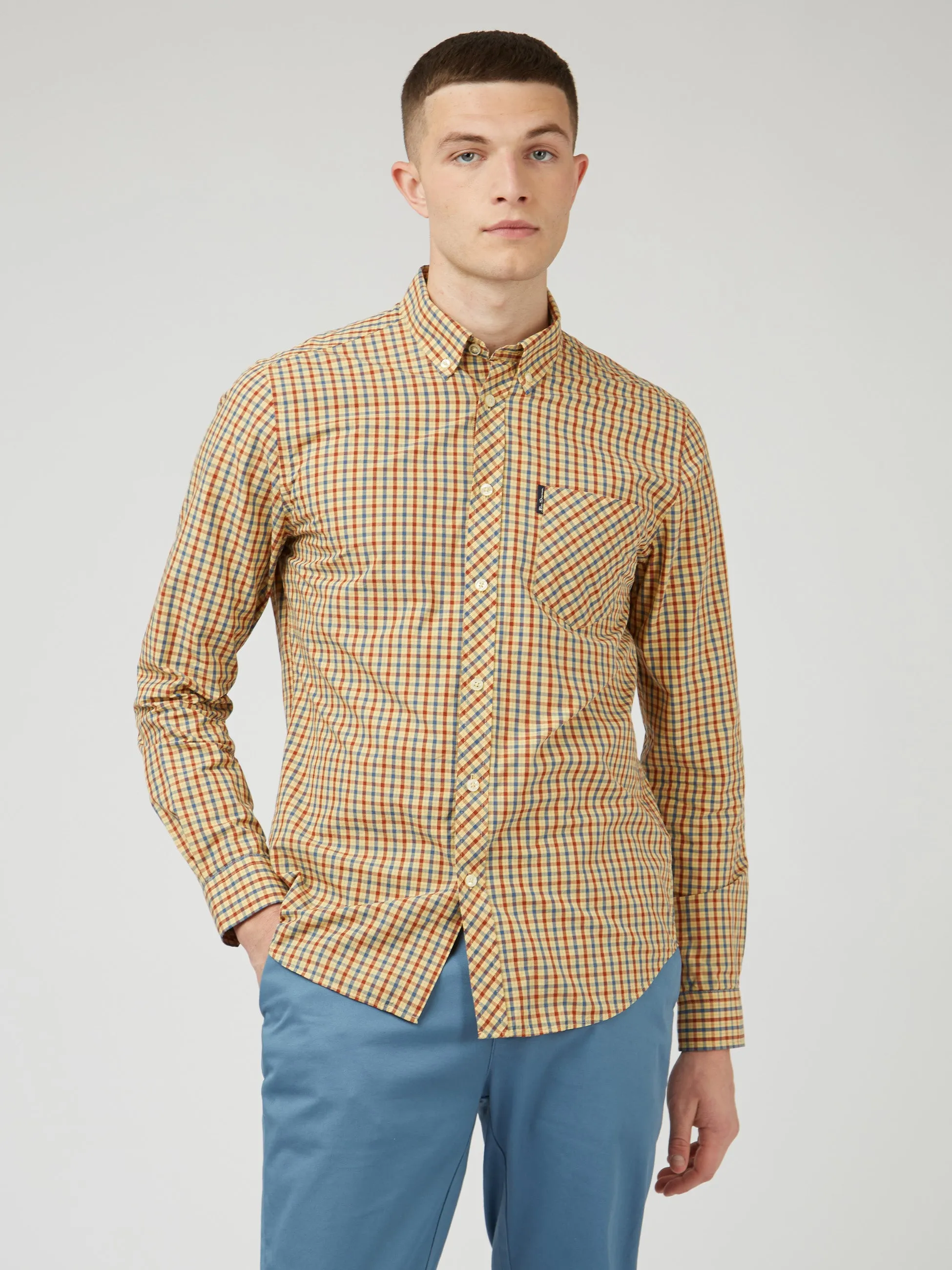Signature House Check Long-Sleeve Shirt - Lemon sold by Ben Sherman product image thumbnail 3