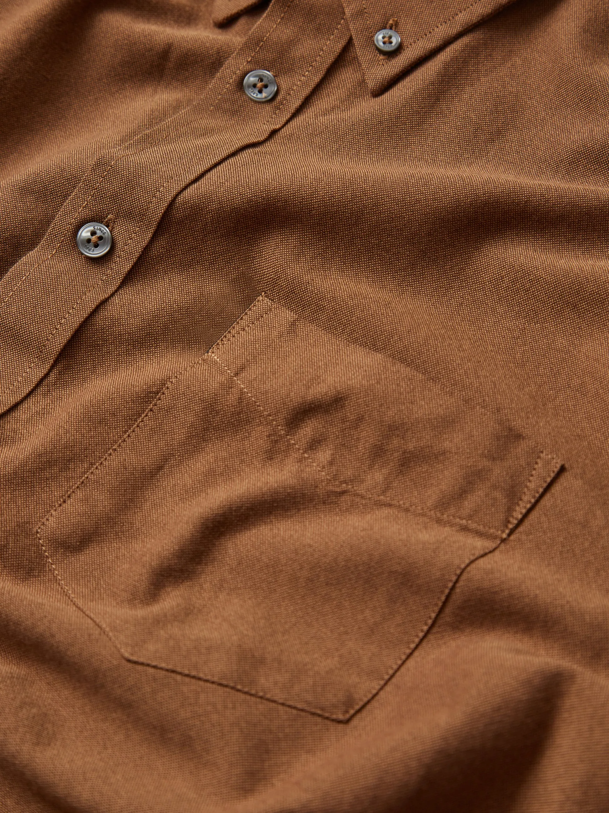 Signature Organic Long-Sleeve Oxford Shirt - Light Brown sold by Ben Sherman product image thumbnail 2