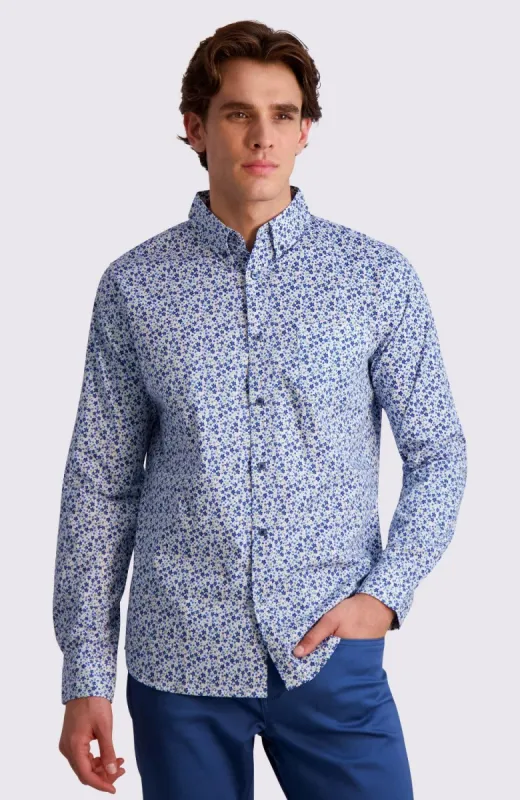 Floral Print Long-Sleeve Shirt - Blue sold by Ben Sherman