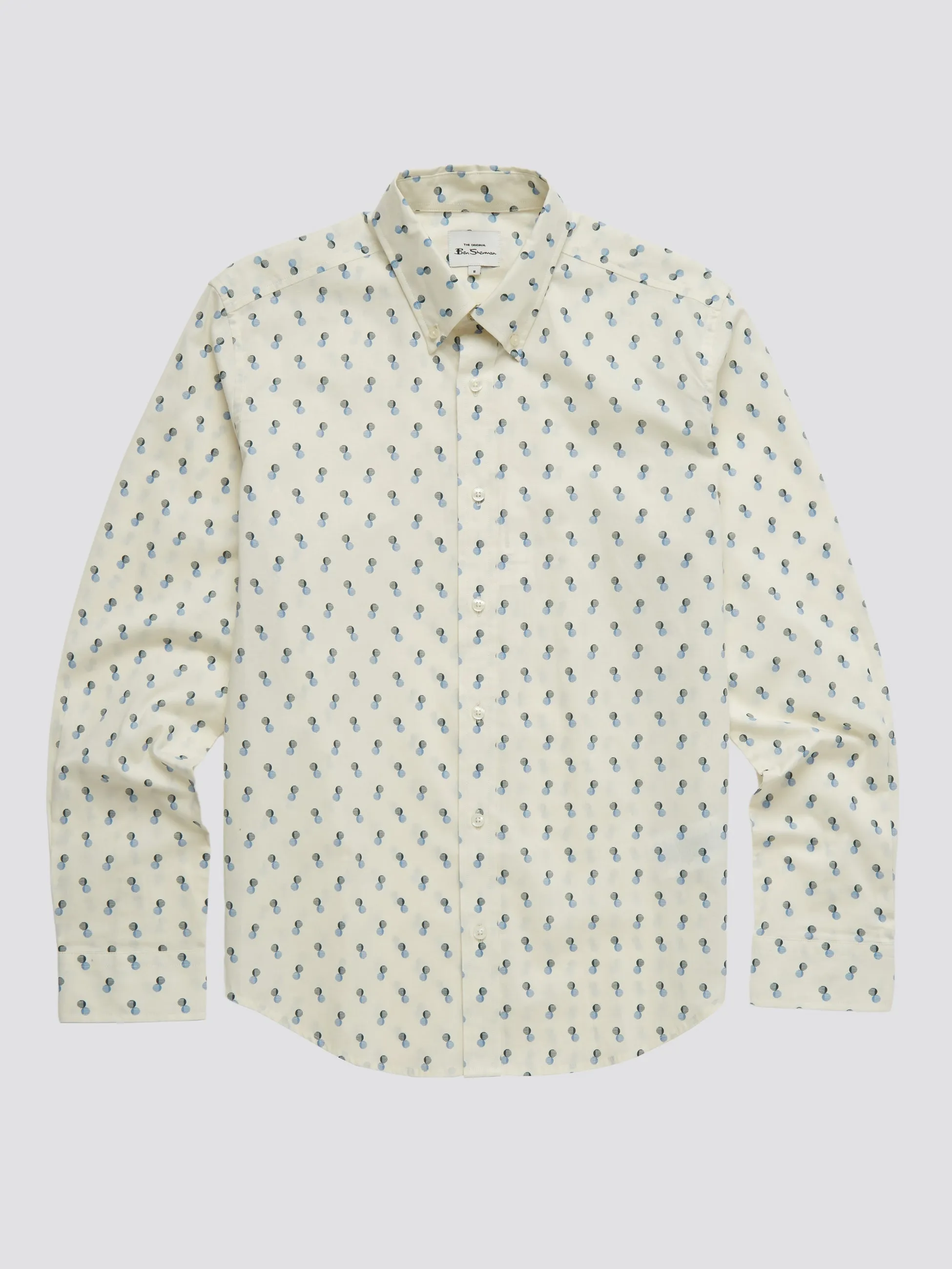 Spot Print Long-Sleeve Shirt - Ivory sold by Ben Sherman product image thumbnail 3
