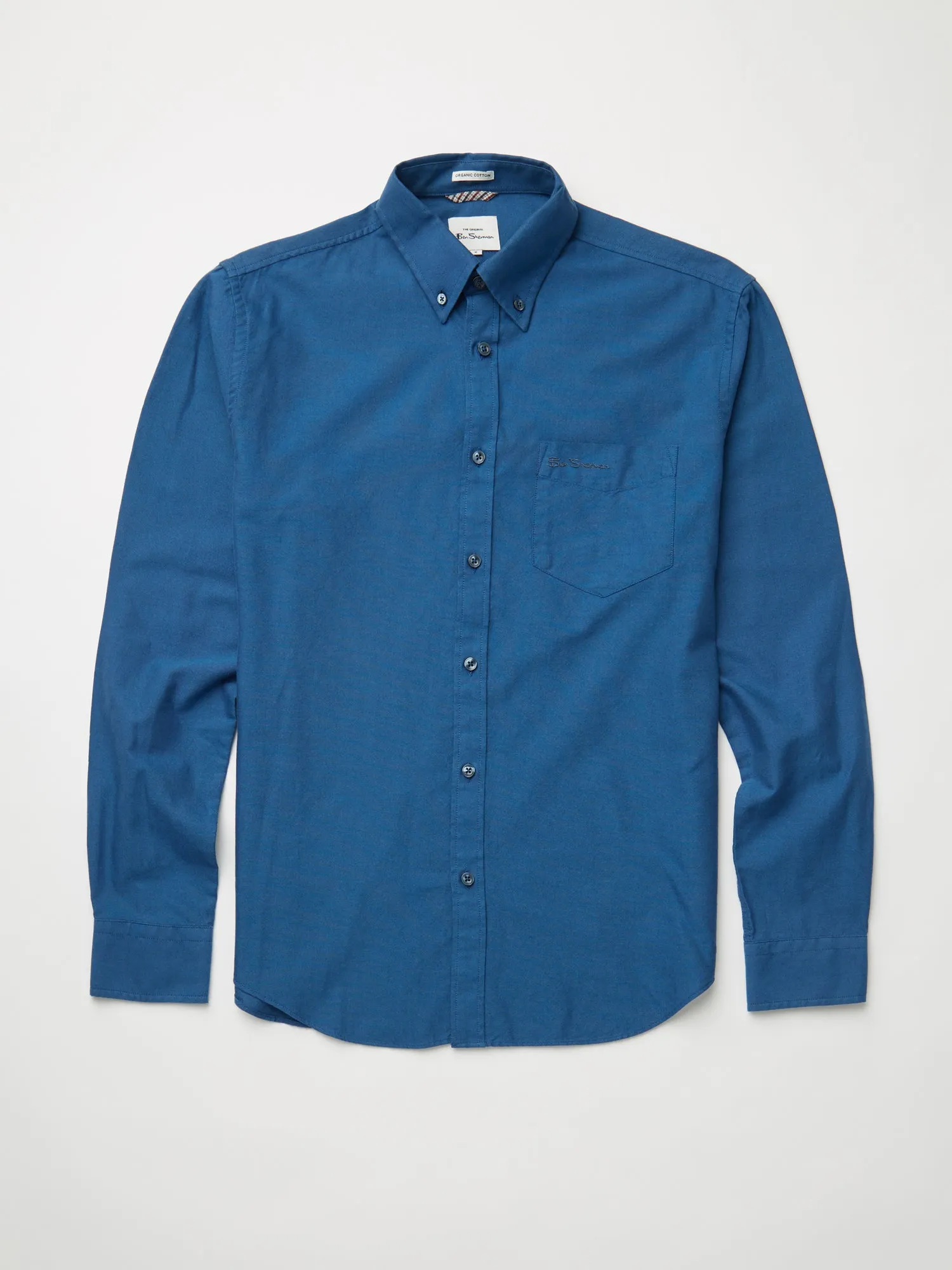 Signature Organic Long-Sleeve Oxford Shirt - Persian Blue sold by Ben Sherman product image thumbnail 4