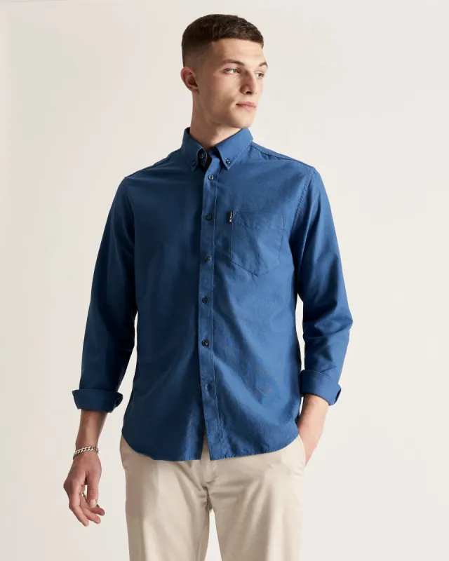 Signature Organic Long-Sleeve Oxford Shirt - Persian Blue sold by Ben Sherman