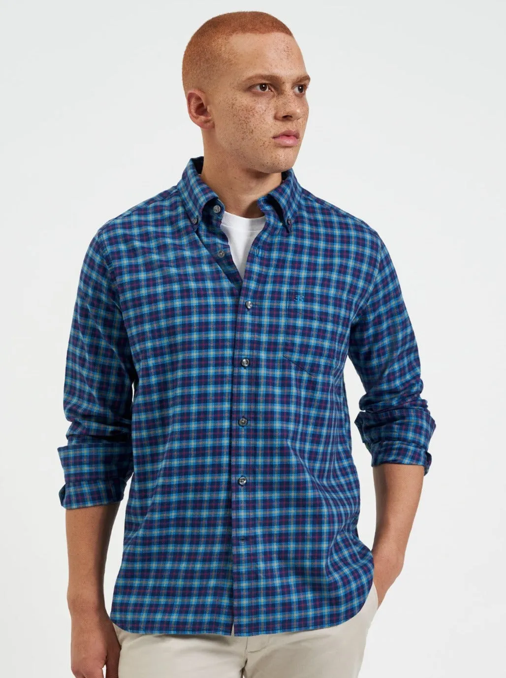 House Tartan Twill Shirt - Navy sold by Ben Sherman