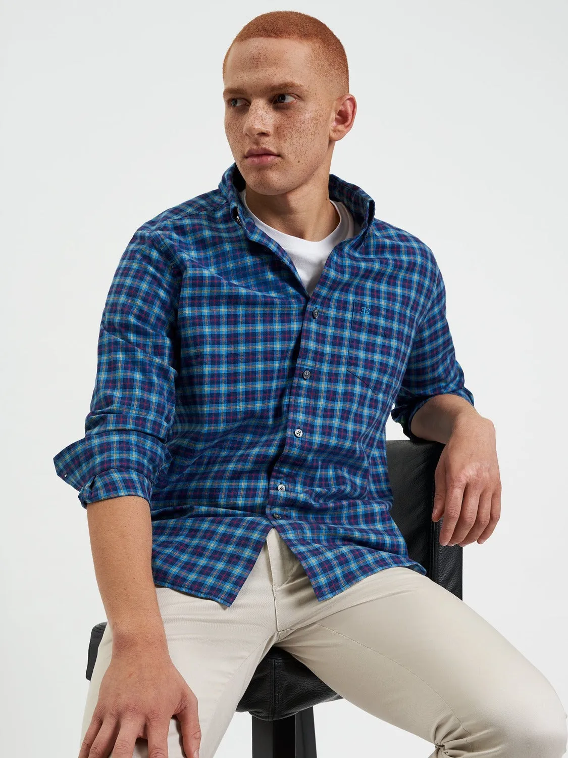 House Tartan Twill Shirt - Navy sold by Ben Sherman product image thumbnail 4