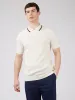 Textured Lightweight Knit Polo - Ivory sold by Ben Sherman