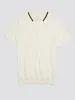 Textured Lightweight Knit Polo - Ivory sold by Ben Sherman