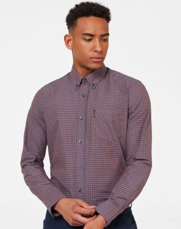 Signature Gingham Long-Sleeve Shirt - Ginger sold by Ben Sherman