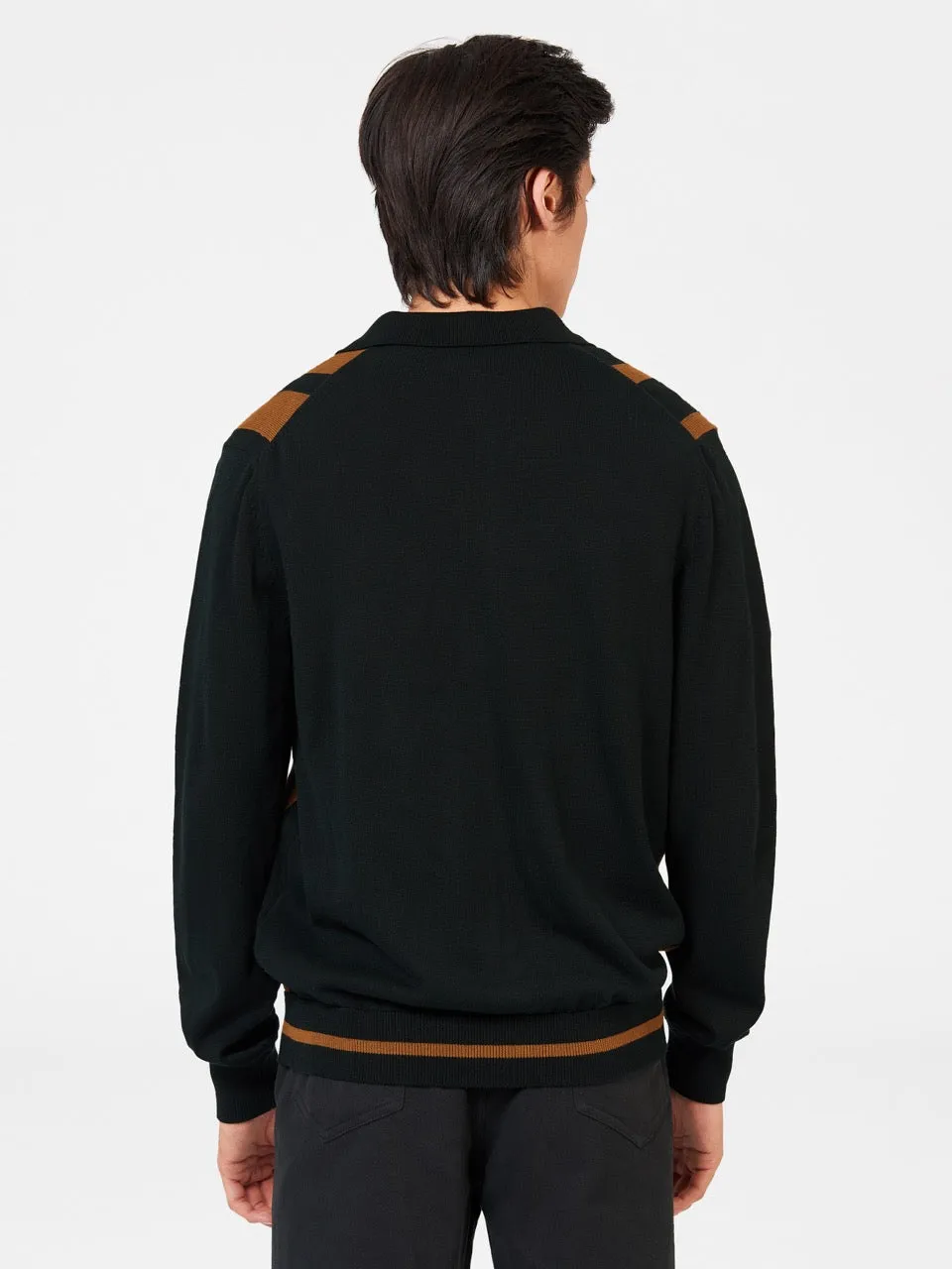 Button Down Black Mod Knit Polo sold by Ben Sherman product image thumbnail 5