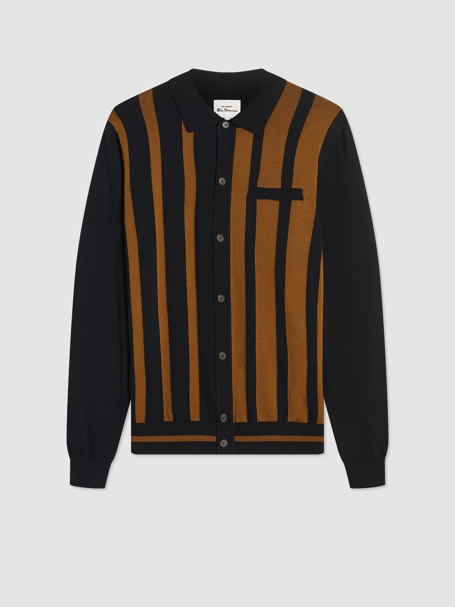 Button Down Black Mod Knit Polo sold by Ben Sherman product image thumbnail 3