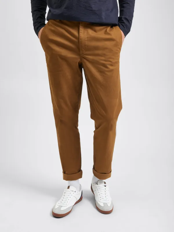 Slim Tapered Drawcord Chino Pant - Brown sold by Ben Sherman