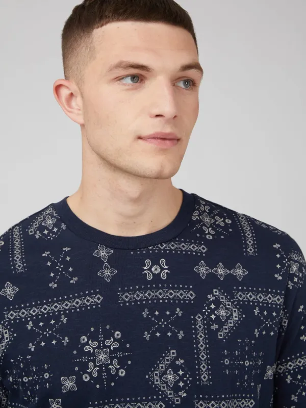 Geo Print Graphic Tee - Navy sold by Ben Sherman