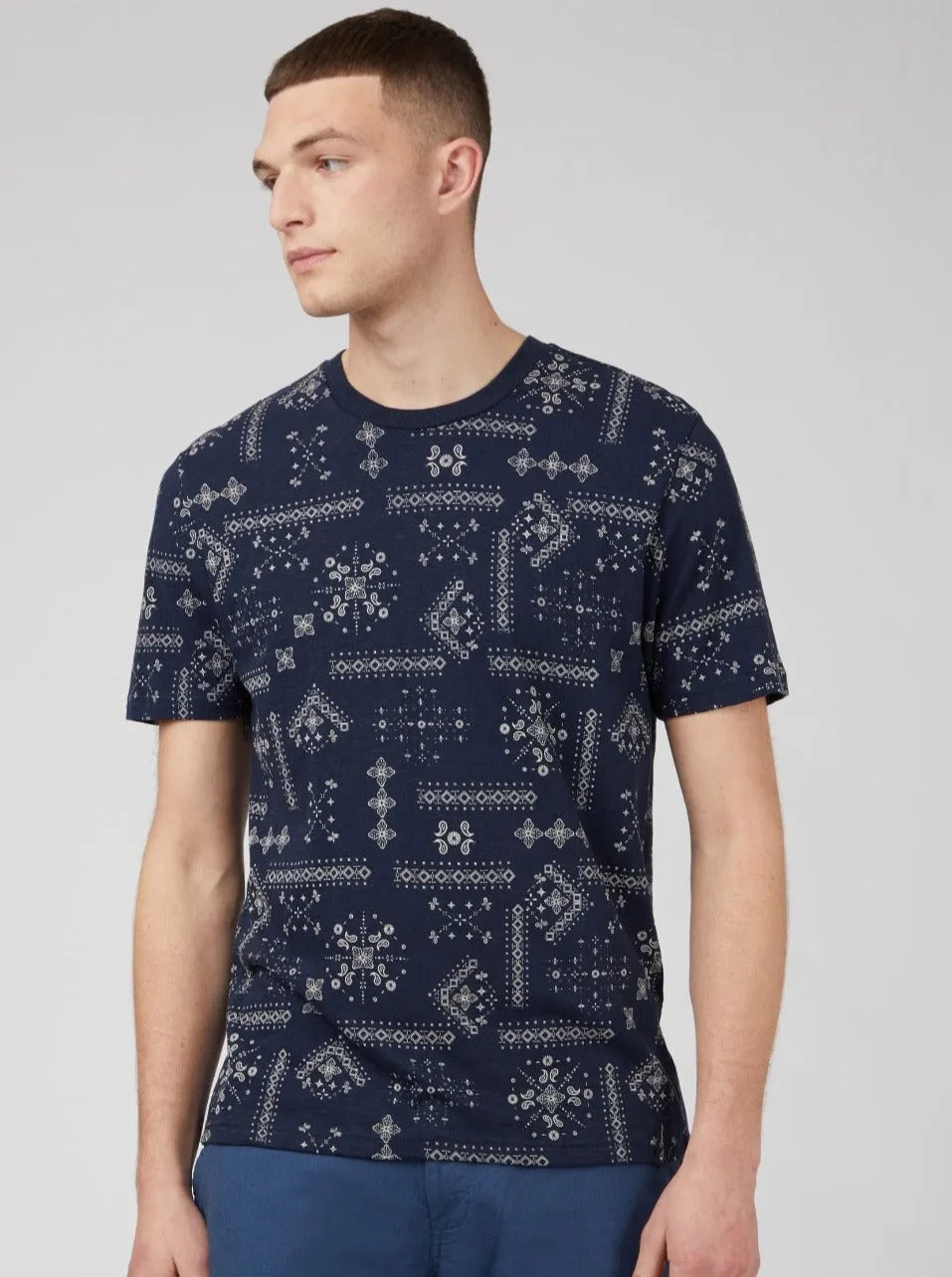 Geo Print Graphic Tee - Navy sold by Ben Sherman product image thumbnail 2