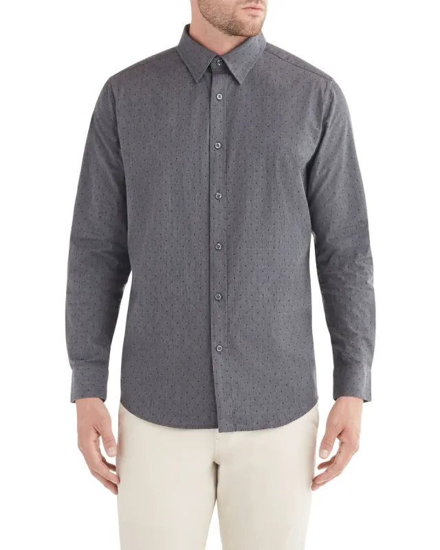 Long-Sleeve Diamond Clip Shirt - Grey sold by Ben Sherman