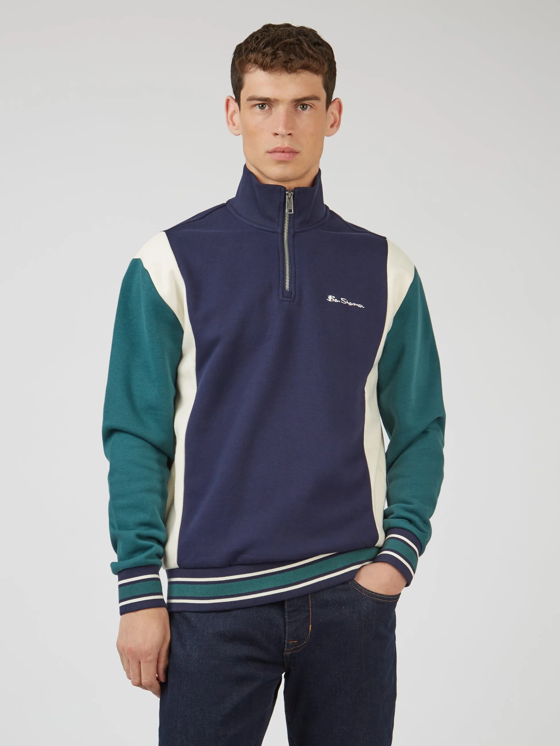 Colorblock Half-Zip Sport Sweatshirt sold by Ben Sherman