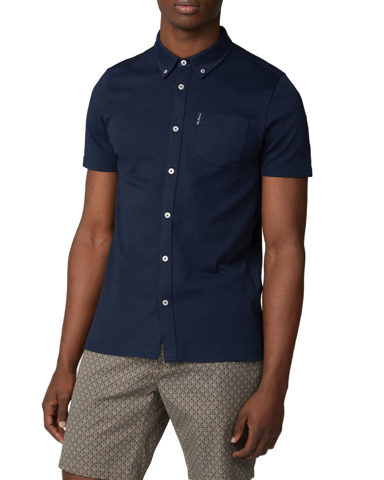 Button-Through Jersey Shirt - Dark Navy sold by Ben Sherman