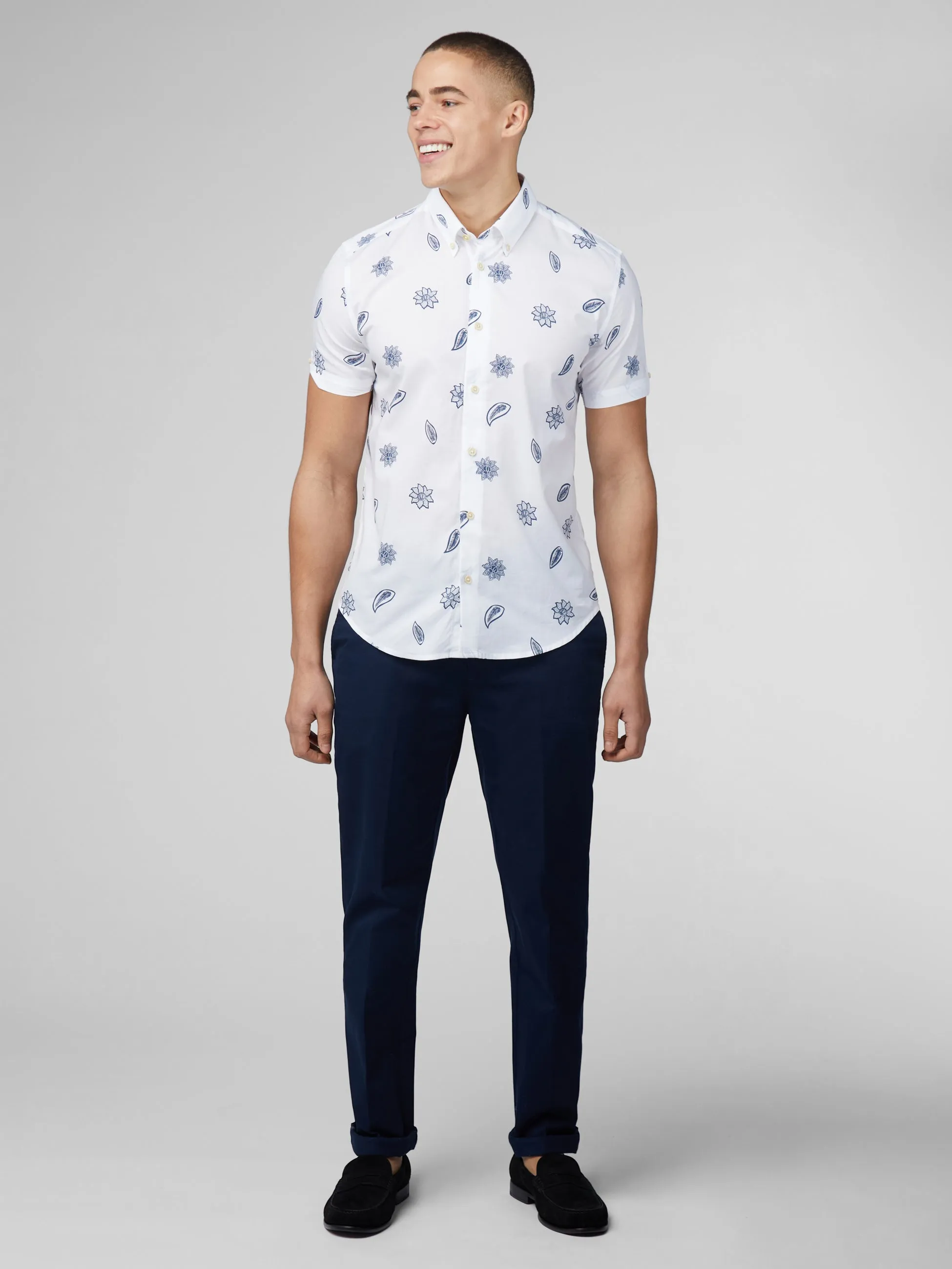 Signature Floral Print Shirt - Snow White sold by Ben Sherman product image thumbnail 2