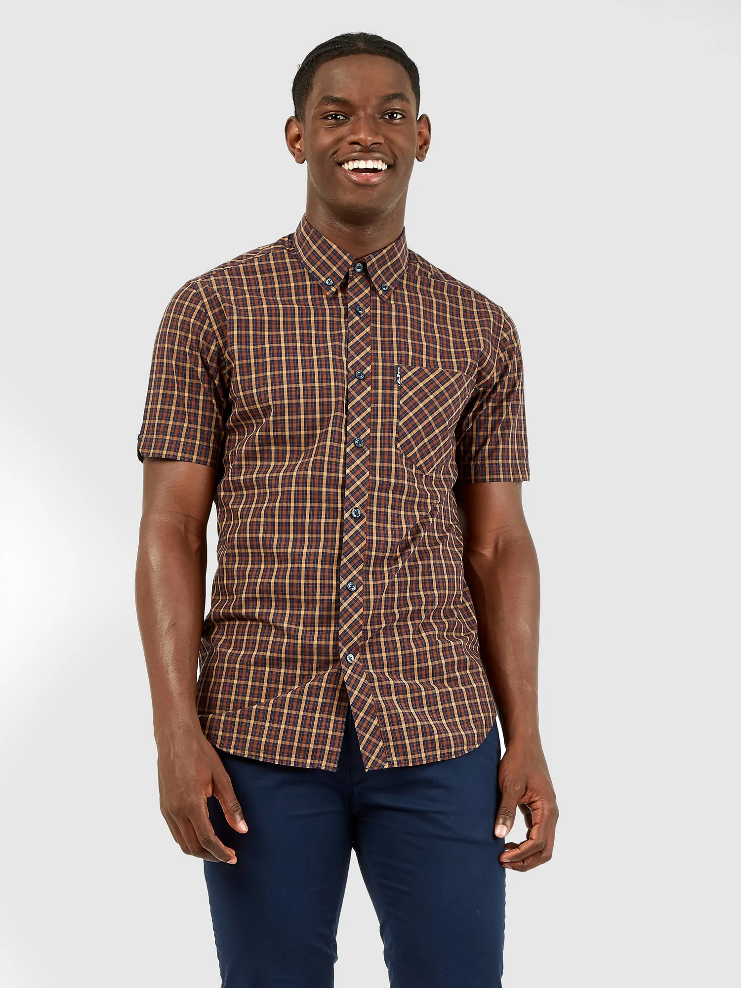 Signature House Check Short-Sleeve Shirt sold by Ben Sherman