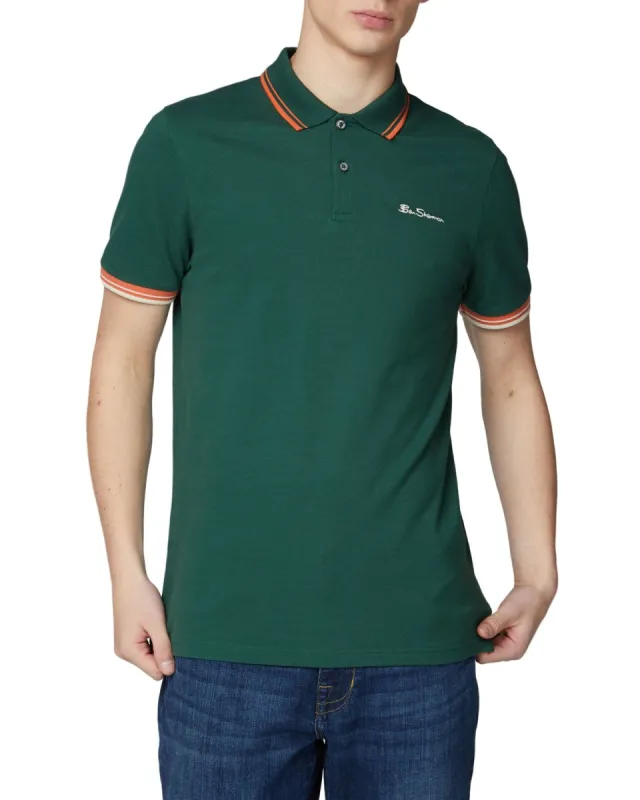 Organic Cotton Signature Polo Shirt - Trekking Green sold by Ben Sherman