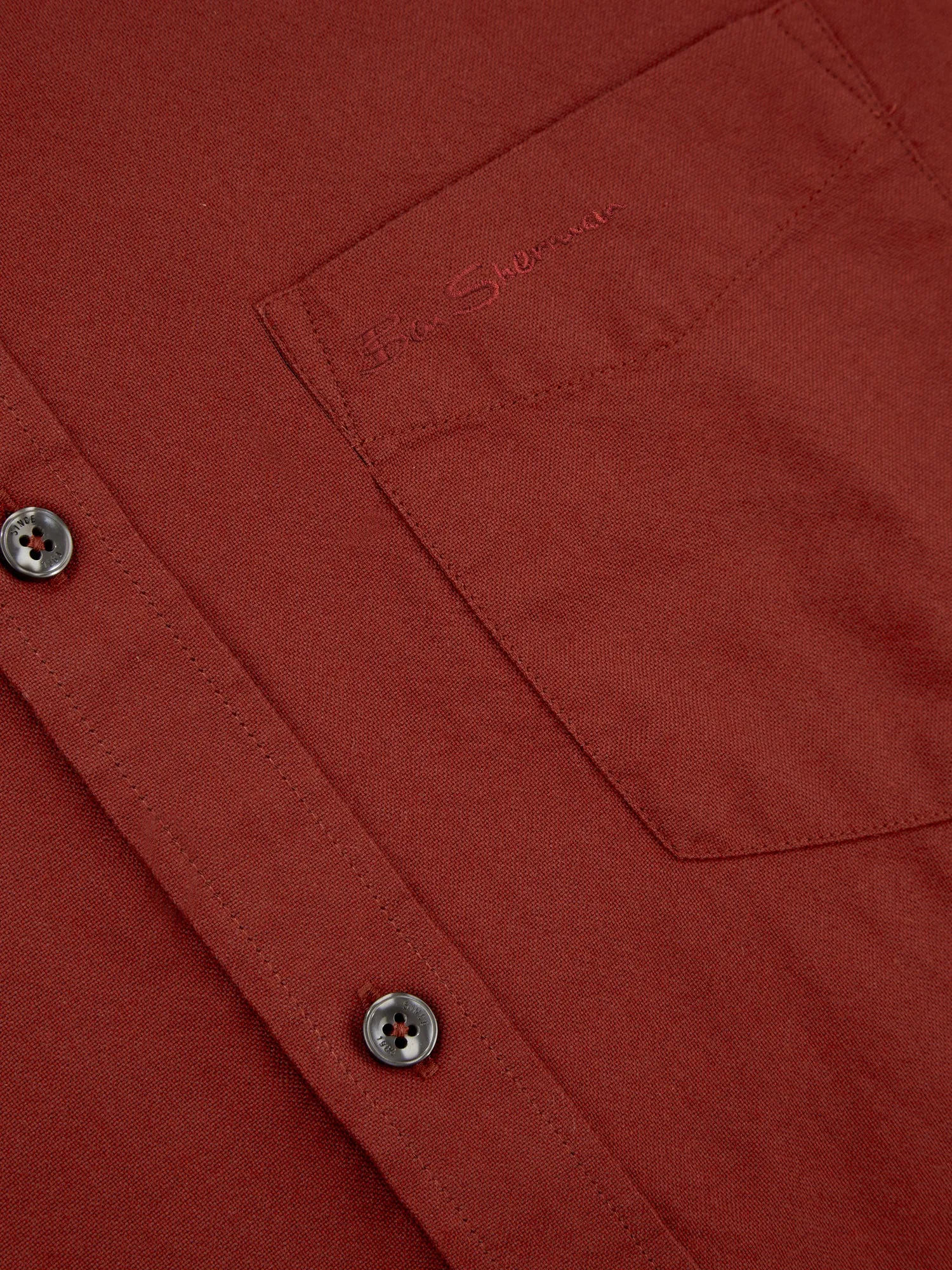 Signature Long-Sleeve Oxford Shirt - Burnt Orange sold by Ben Sherman product image thumbnail 5