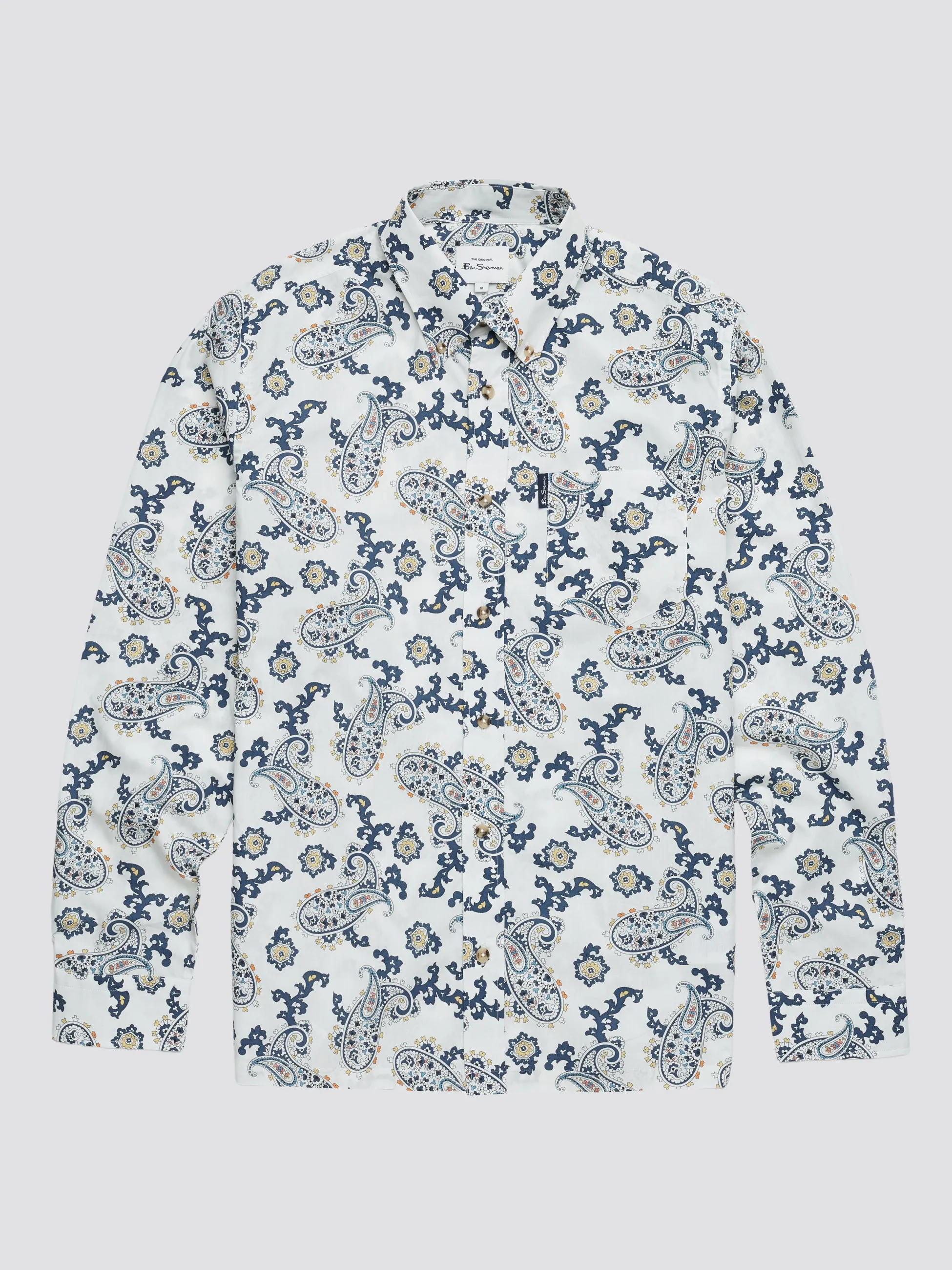 Large Paisley Print Long-Sleeve Shirt - Snow White sold by Ben Sherman product image thumbnail 4
