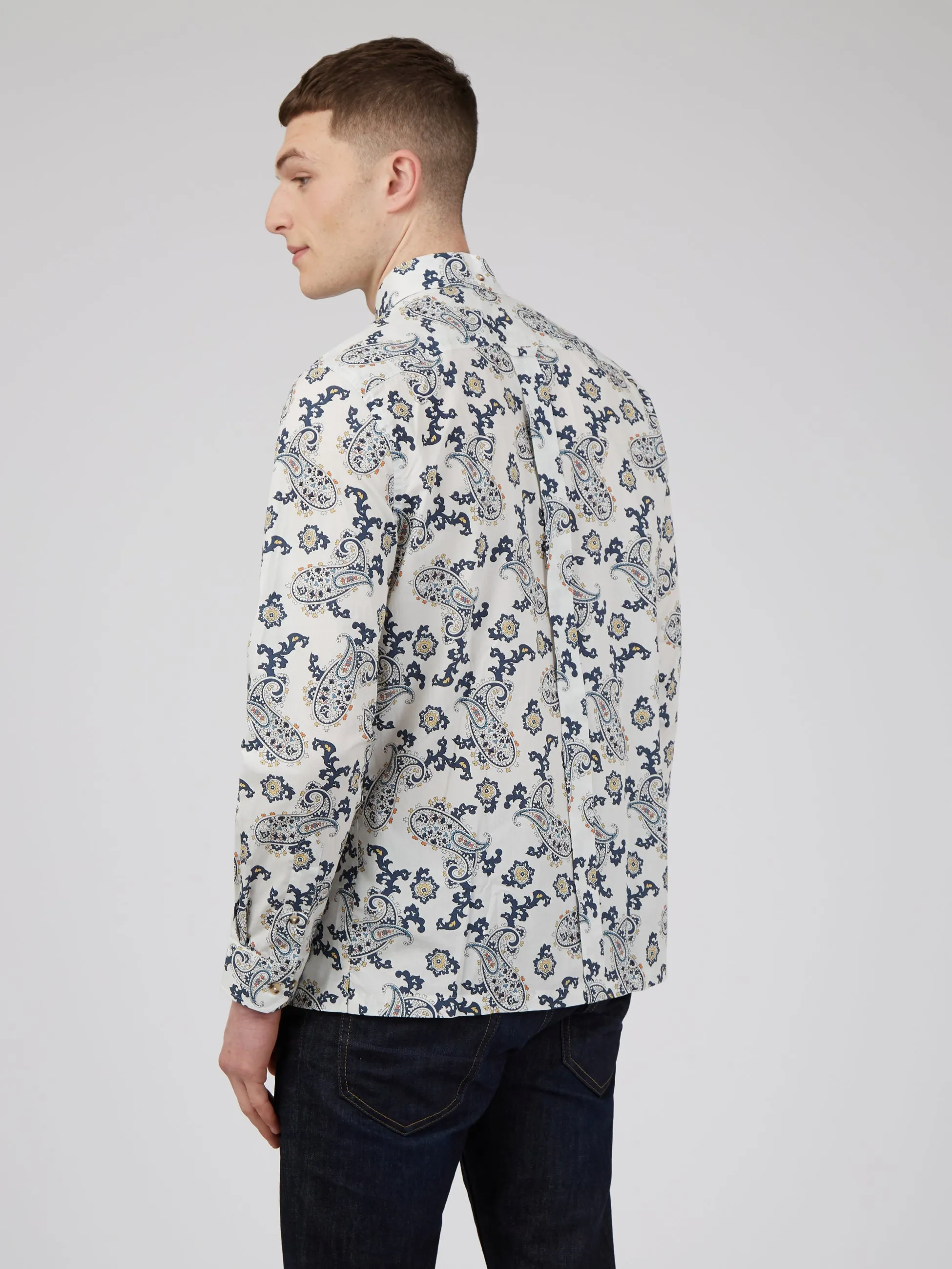 Large Paisley Print Long-Sleeve Shirt - Snow White sold by Ben Sherman product image thumbnail 3