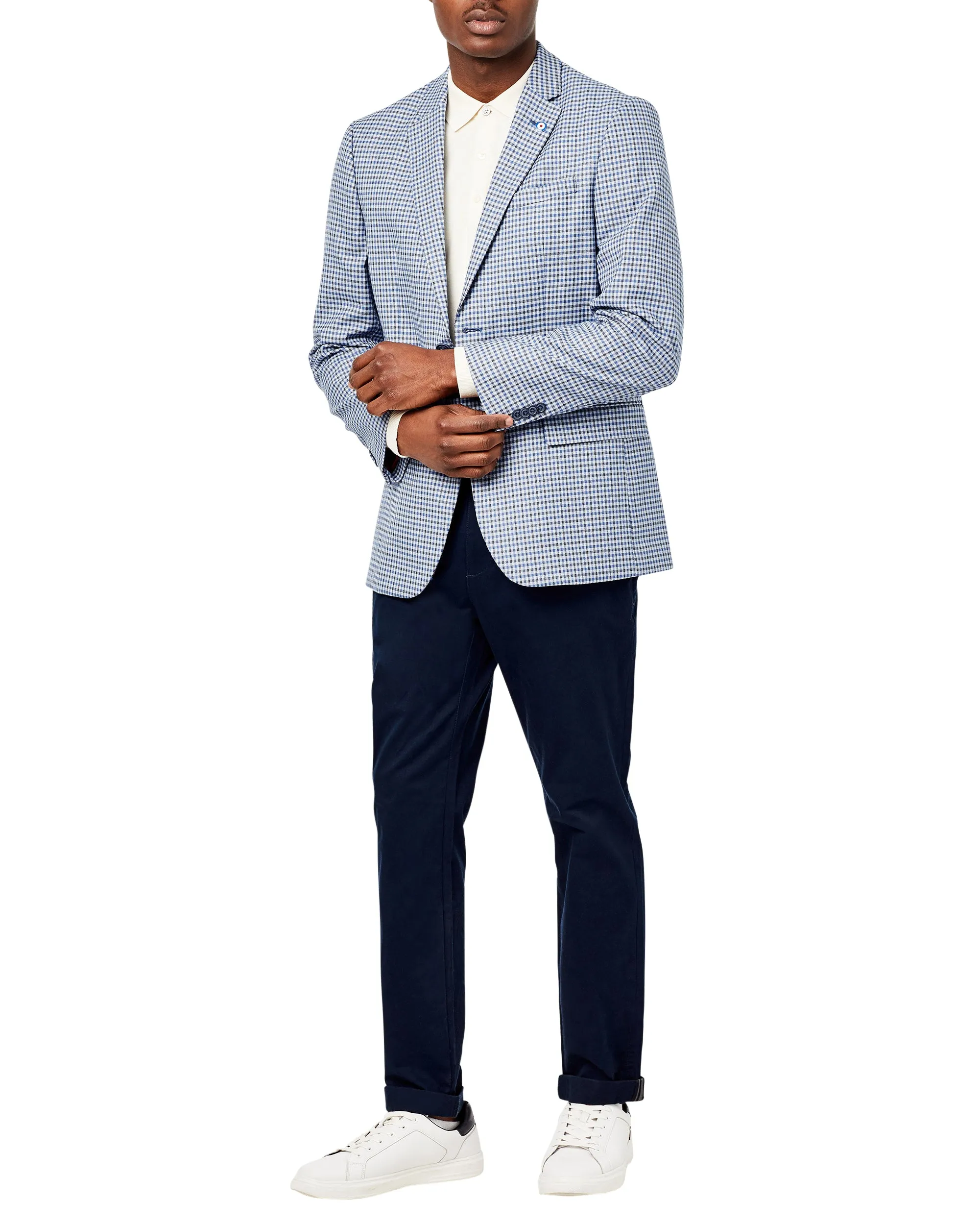 Crown Gingham Sportcoat Jacket - Medium Grey sold by Ben Sherman product image thumbnail 4