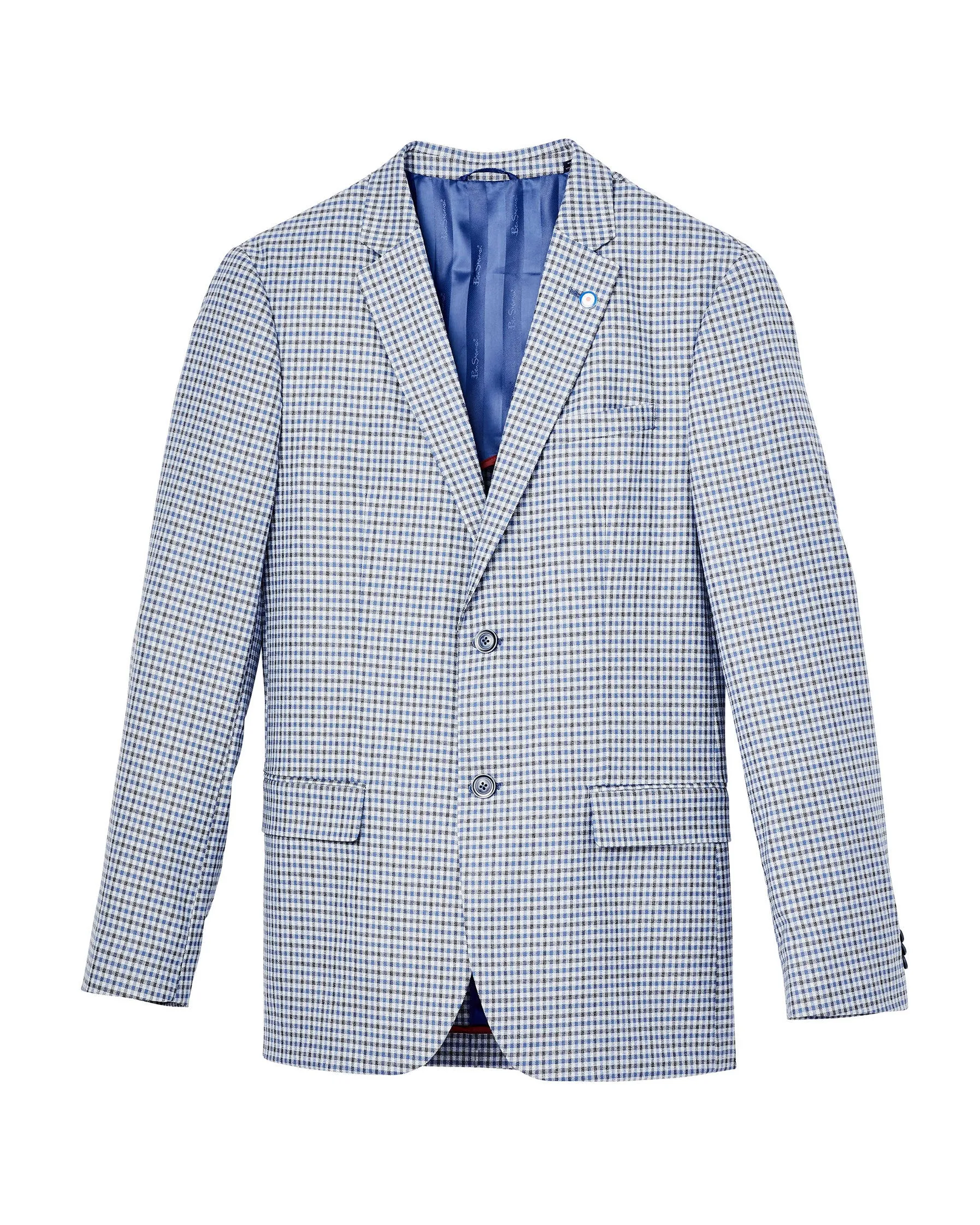 Crown Gingham Sportcoat Jacket - Medium Grey sold by Ben Sherman product image thumbnail 5