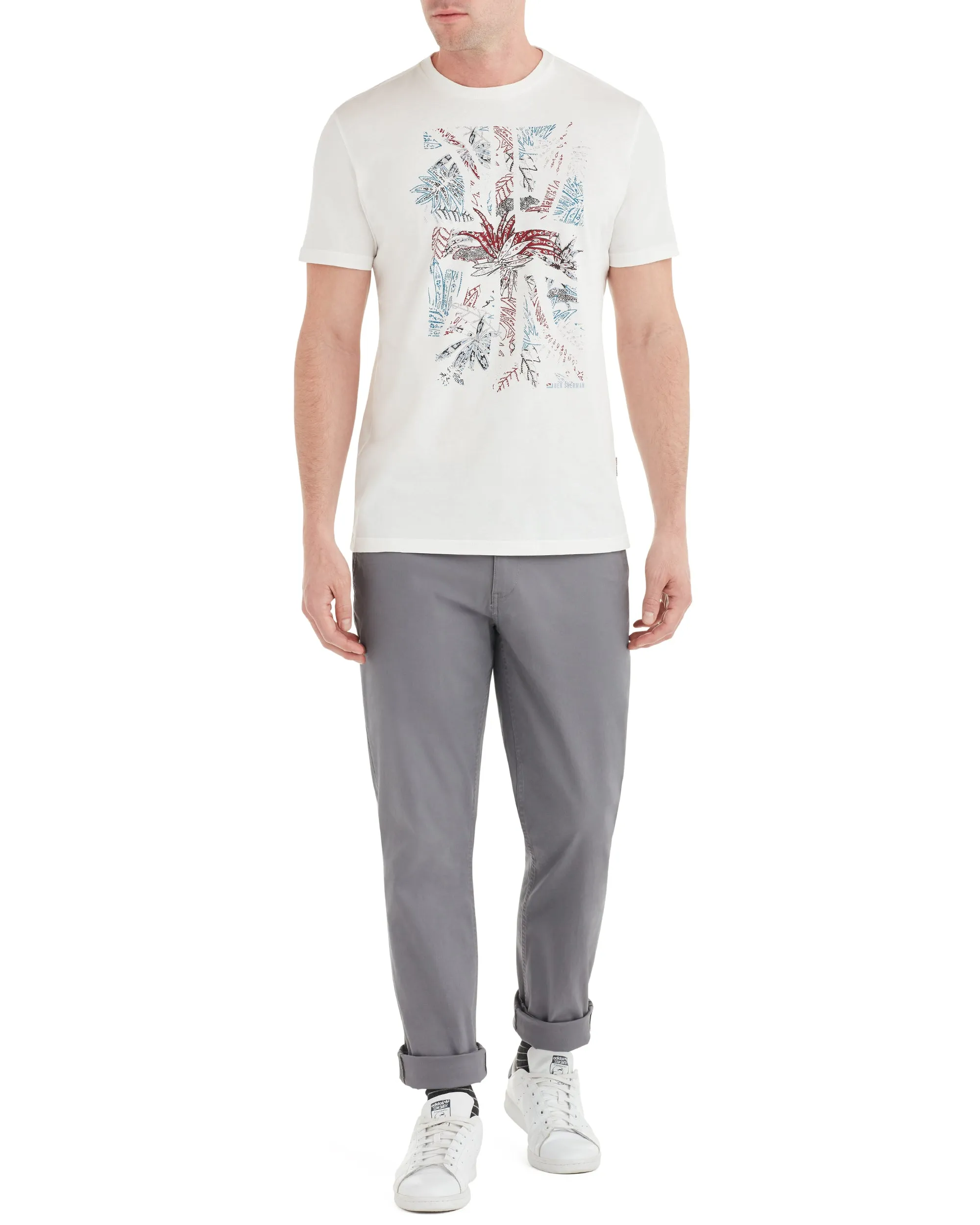 Tropical Union Jack Graphic Tee - White sold by Ben Sherman product image thumbnail 3