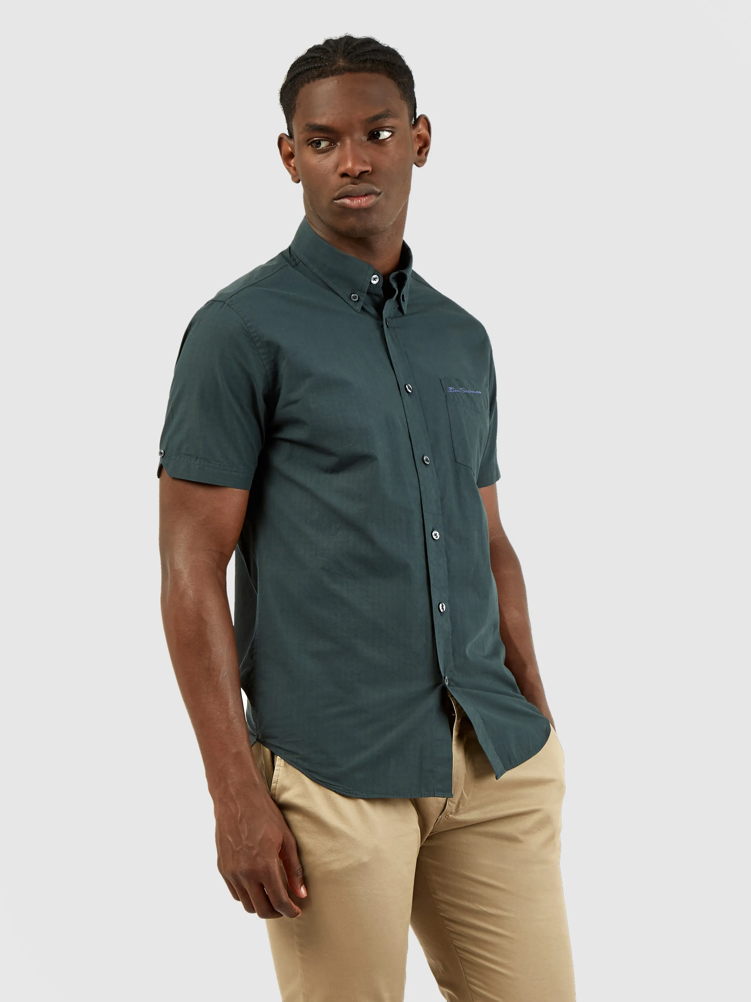 Signature Short-Sleeve Gingham Shirt - Dark Green sold by Ben Sherman product image thumbnail 2