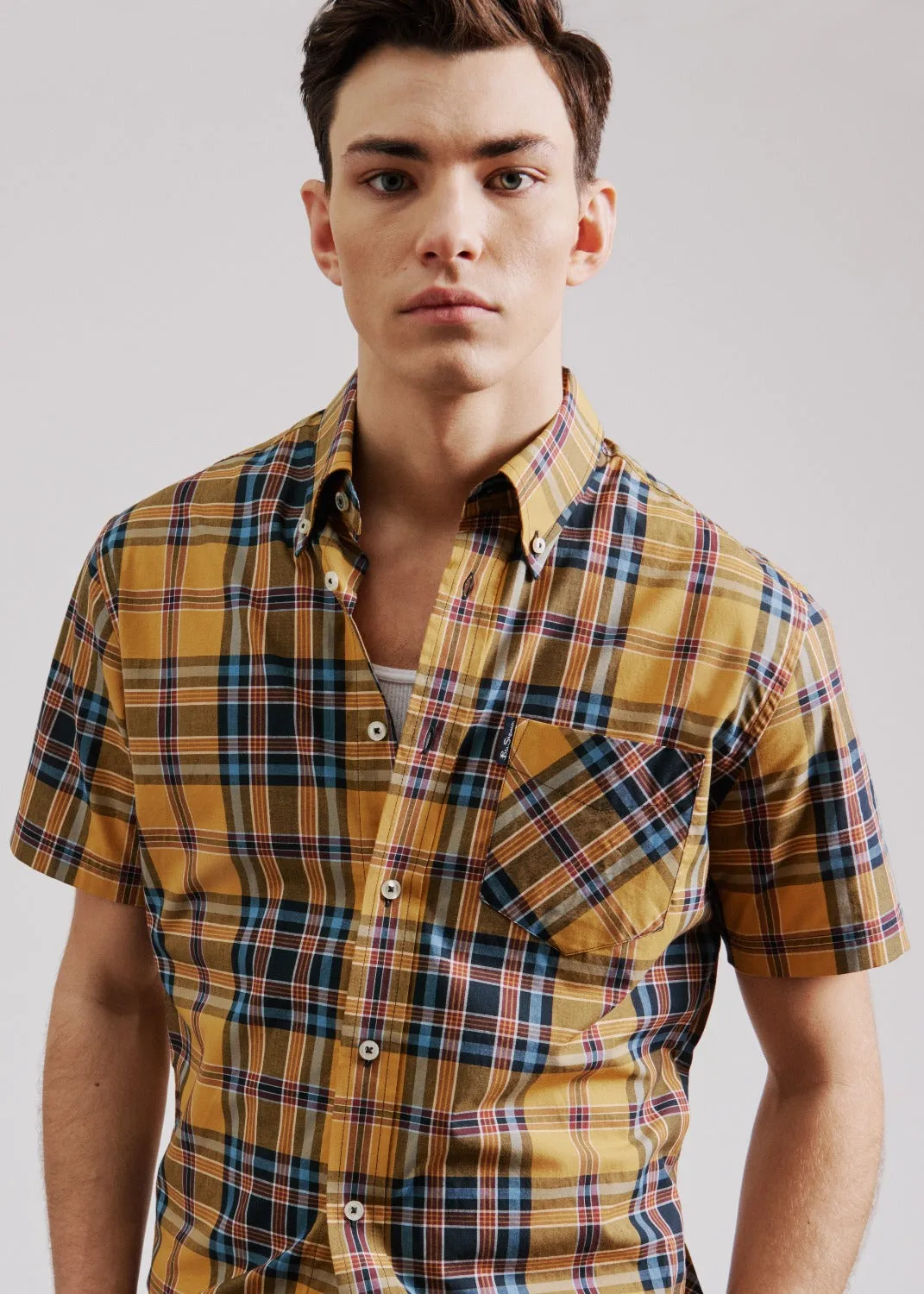 Classic Check Short-Sleeve Shirt - Gold sold by Ben Sherman product image thumbnail 2