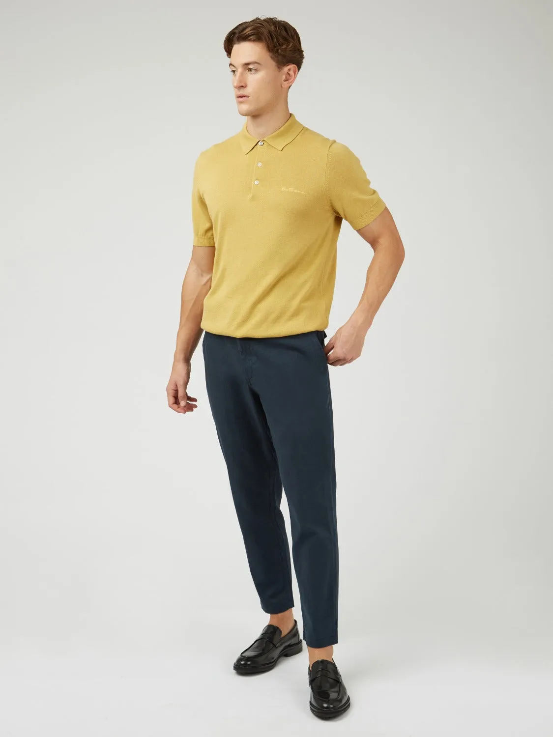 Signature Slim Taper Linen Trousers - Midnight sold by Ben Sherman product image thumbnail 2
