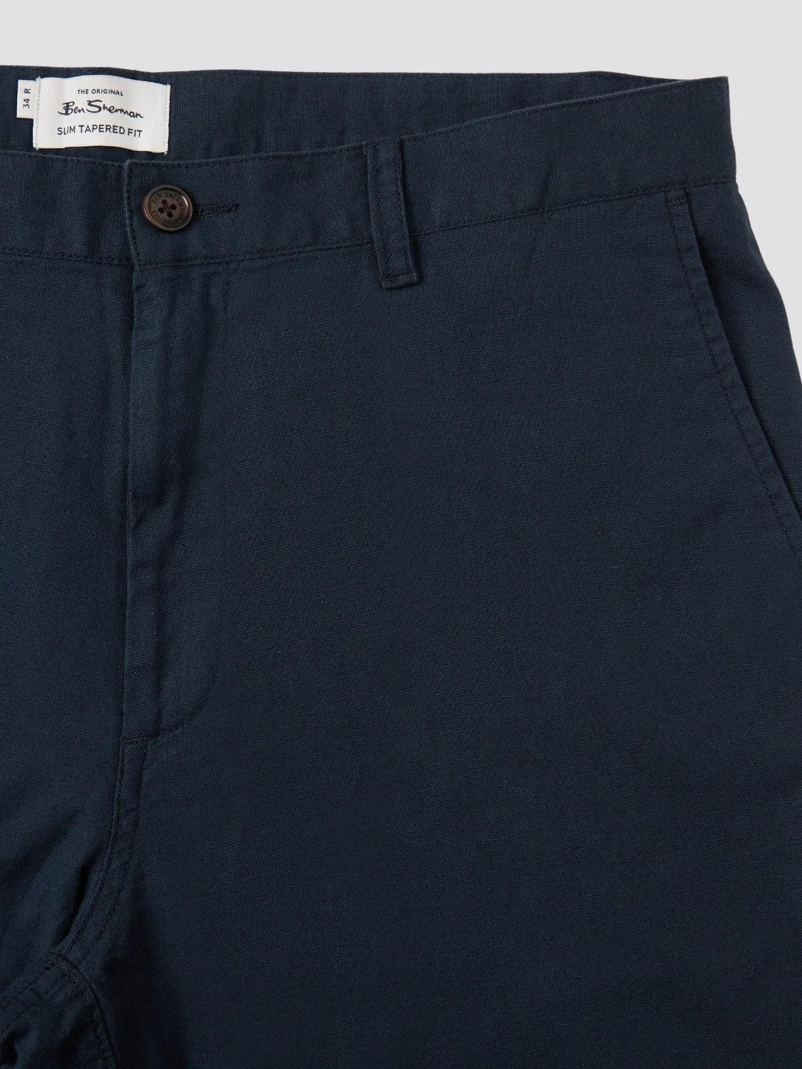 Signature Slim Taper Linen Trousers - Midnight sold by Ben Sherman product image thumbnail 5