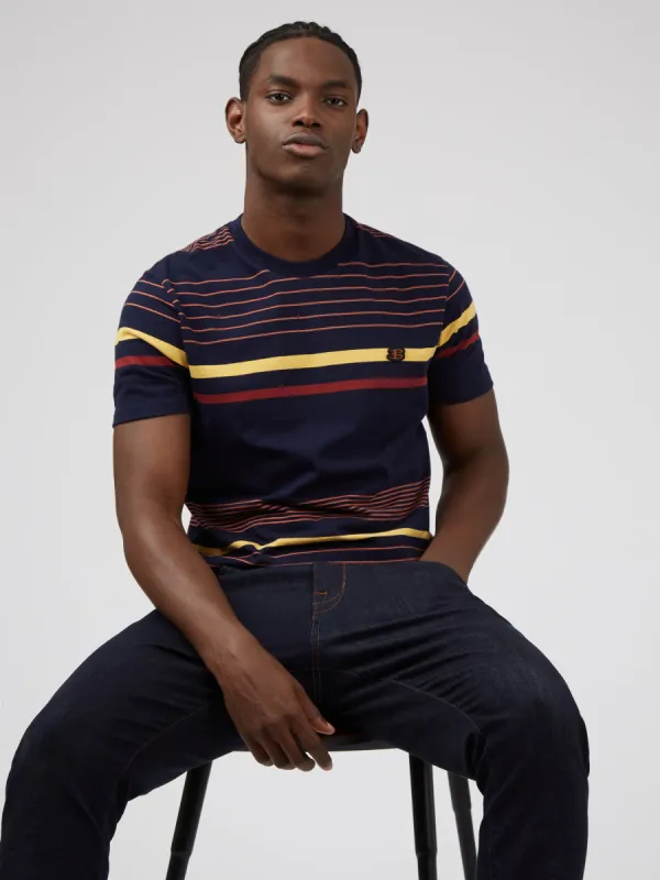 B by Ben Sherman Engineered Stripe Tee - Marine sold by Ben Sherman