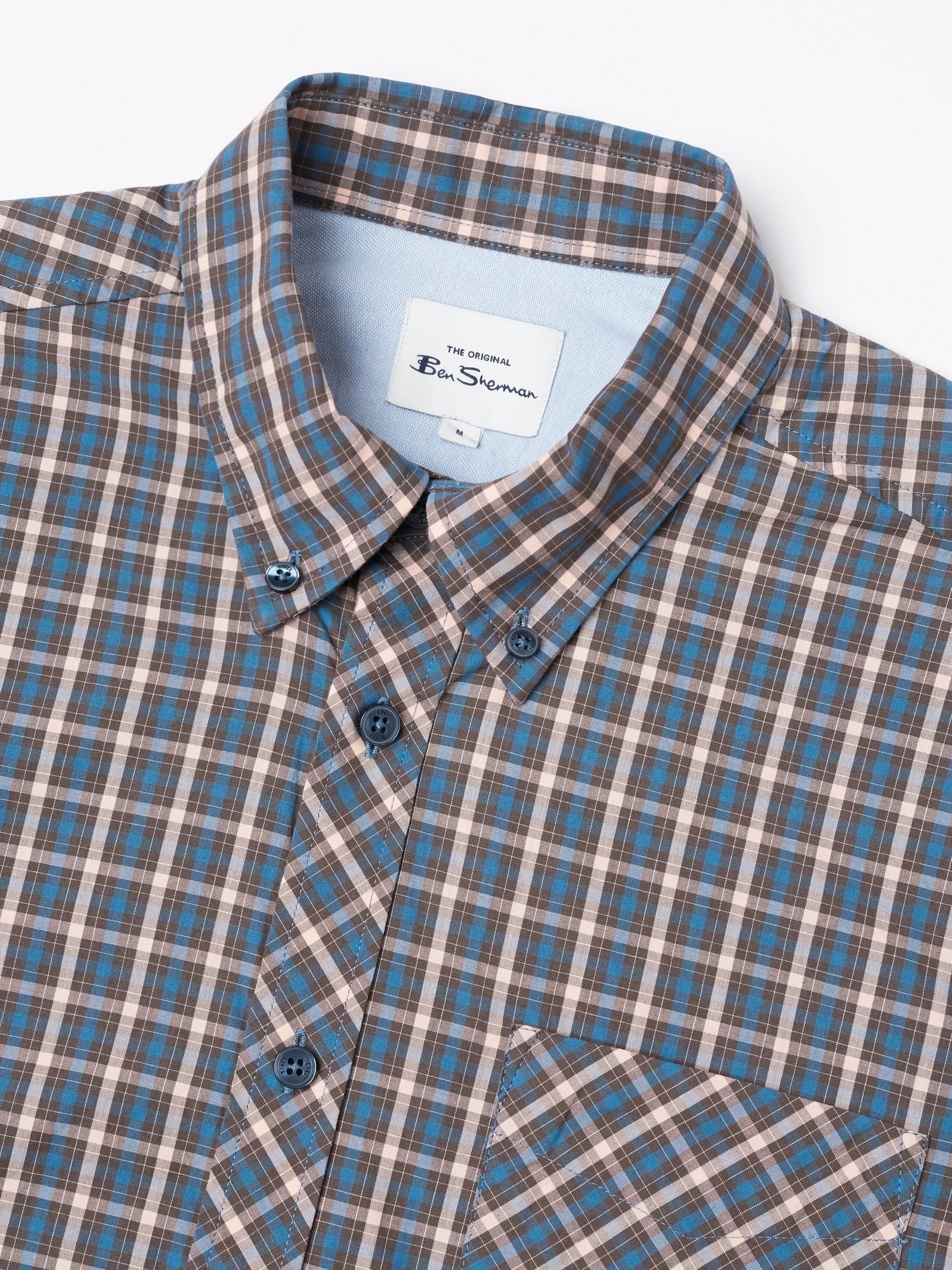 Signature House Check Short-Sleeve Shirt - Wedgewood Blue sold by Ben Sherman product image thumbnail 2