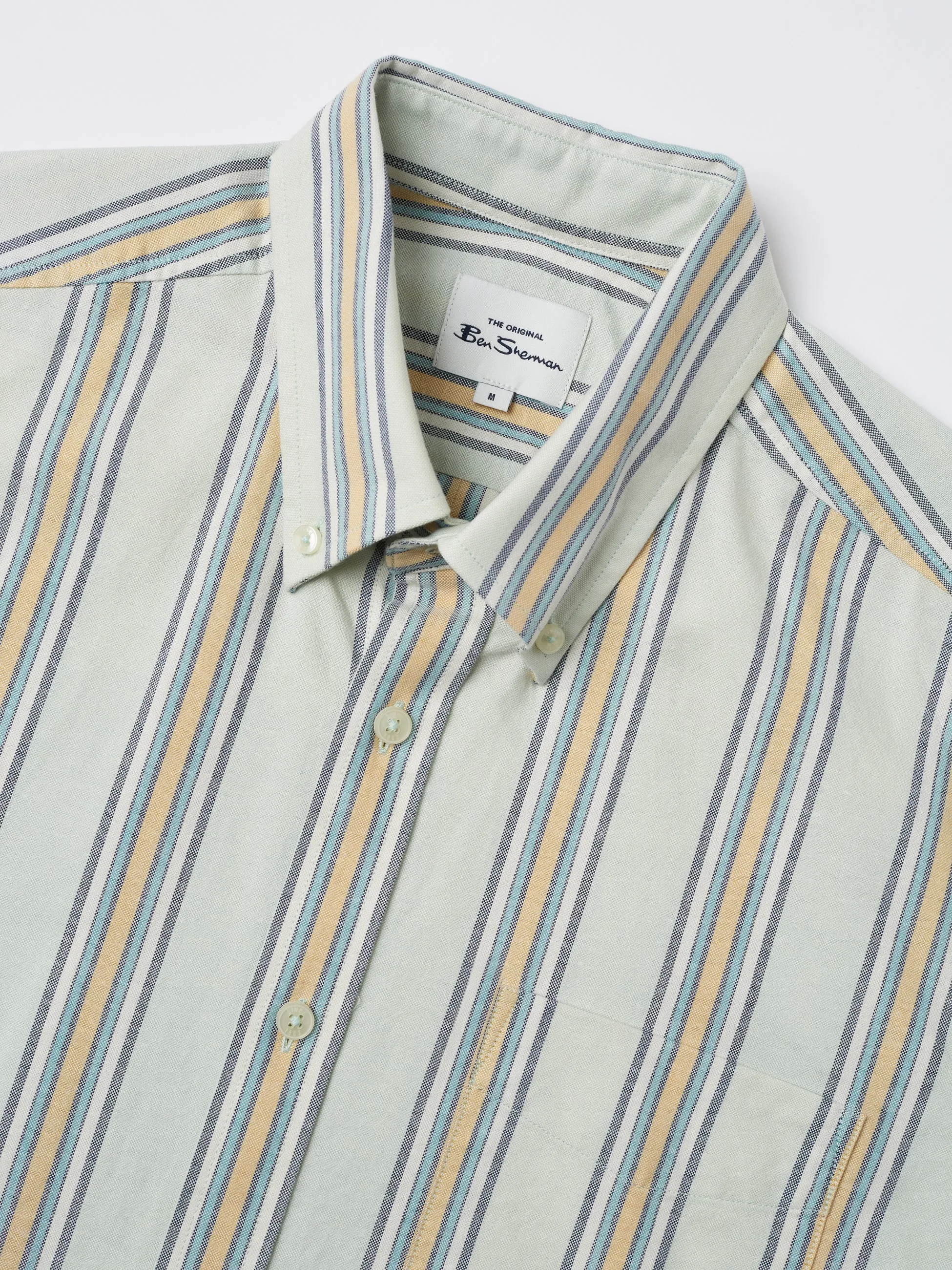 Ivy Oxford Stripe Short-Sleeve Shirt - Eggshell sold by Ben Sherman product image thumbnail 2