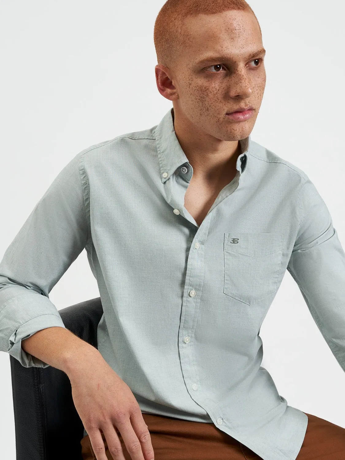 Beatnik Wash Long-Sleeve Shirt - Forest sold by Ben Sherman product image thumbnail 5