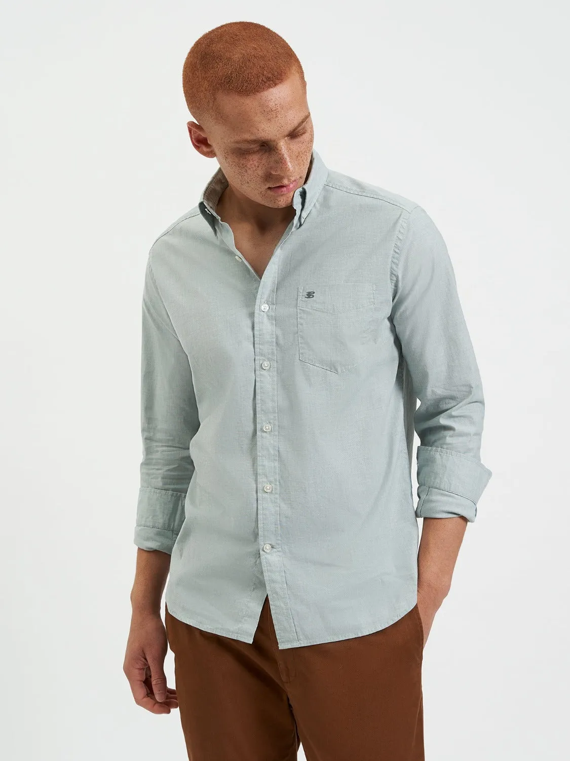 Beatnik Wash Long-Sleeve Shirt - Forest sold by Ben Sherman product image thumbnail 4