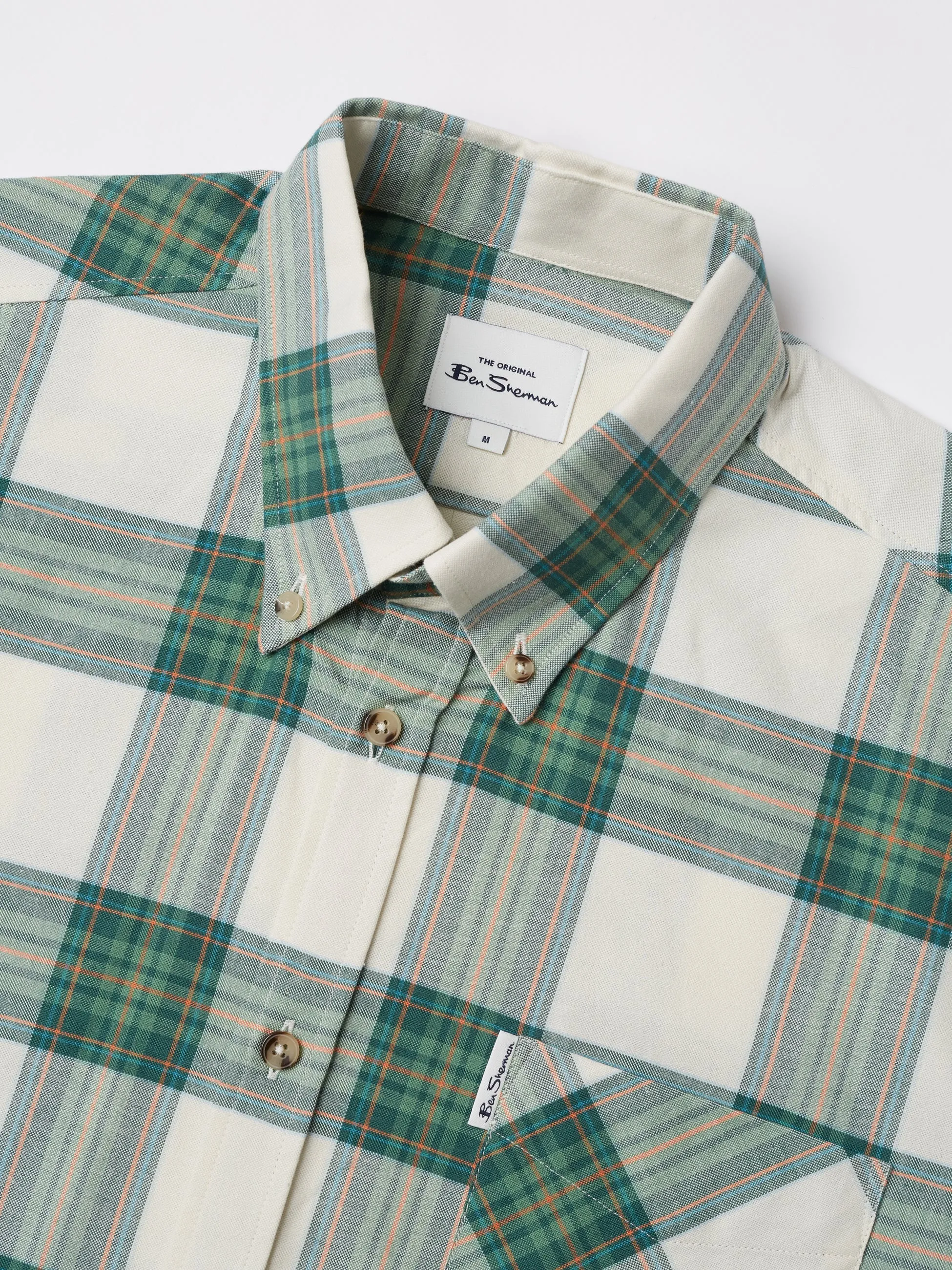 Oxford Tartan Check Long-Sleeve Shirt - Hunter Green sold by Ben Sherman product image thumbnail 5