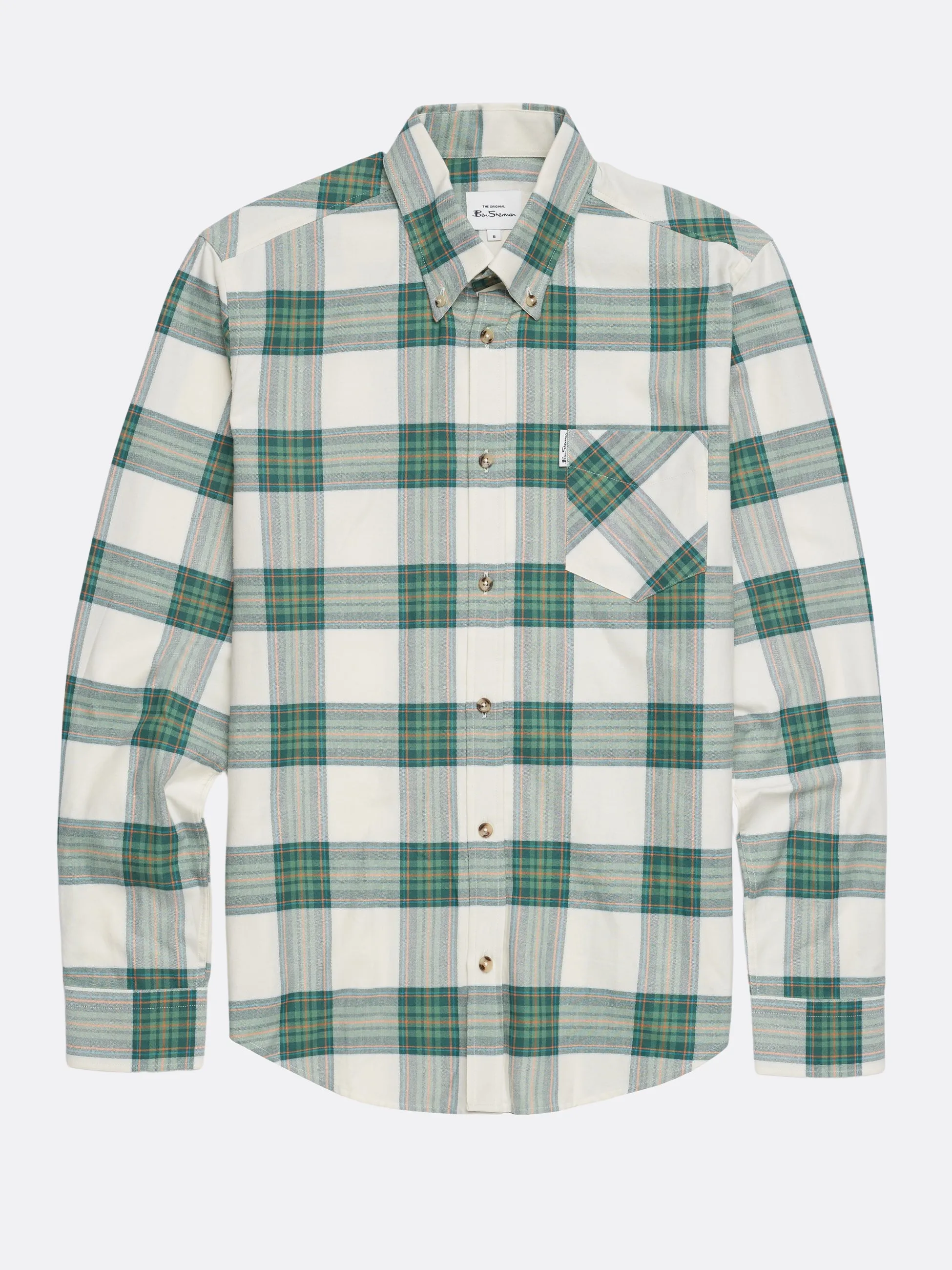 Oxford Tartan Check Long-Sleeve Shirt - Hunter Green sold by Ben Sherman product image thumbnail 4