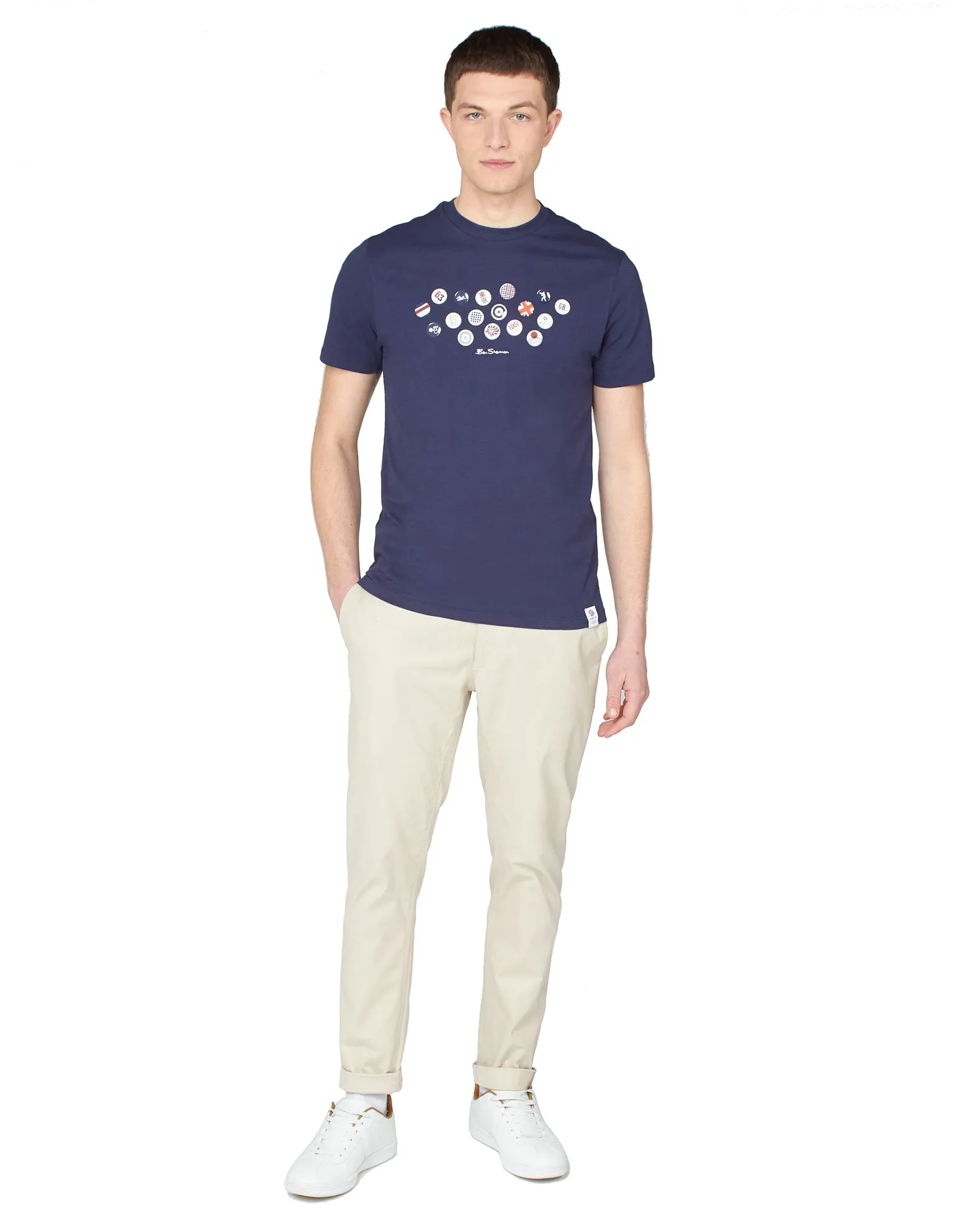 Team GB Men's Pin Badge Graphic Tee - Midnight sold by Ben Sherman product image thumbnail 5