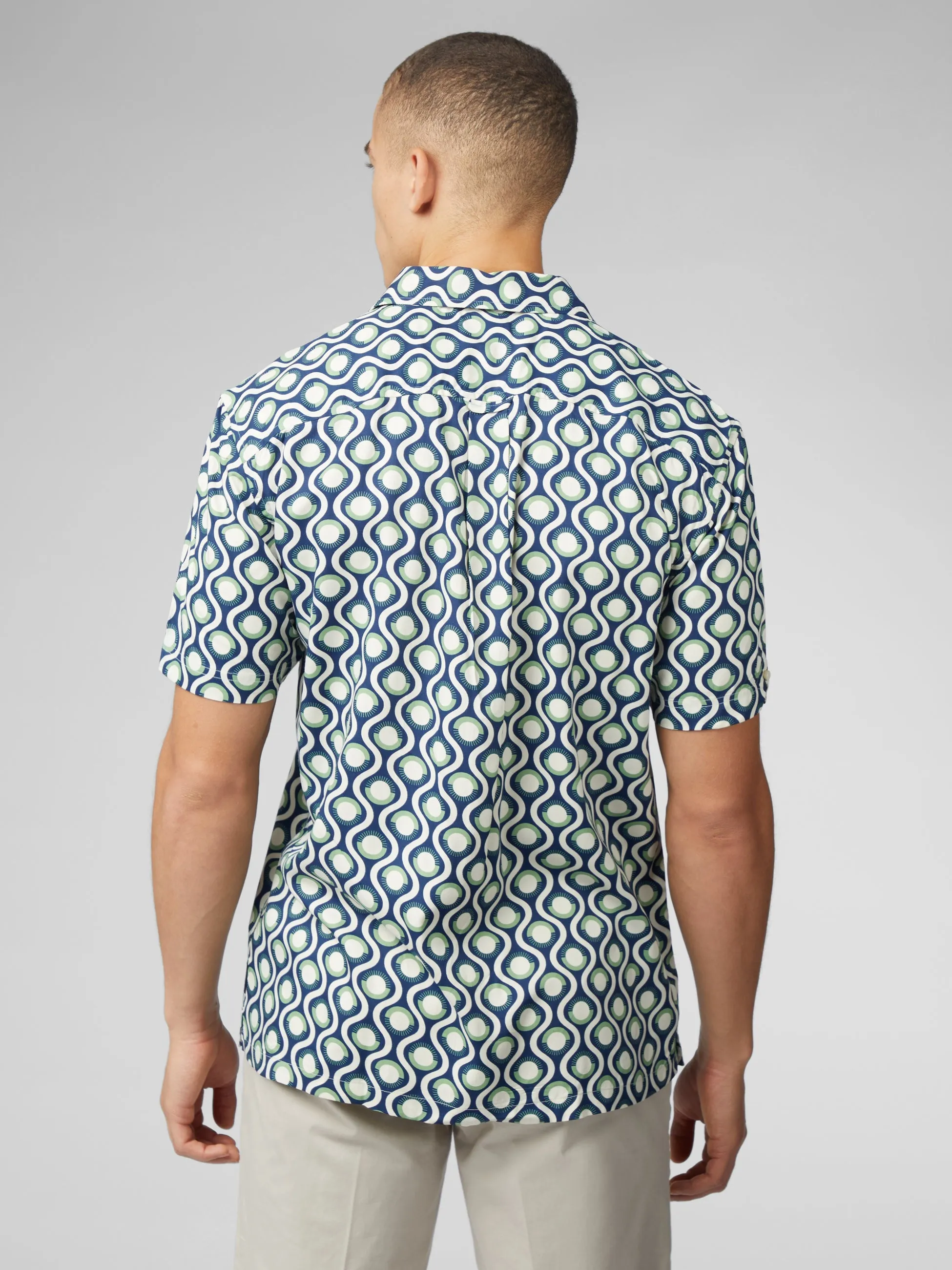 Signature Retro Geo Print Shirt - Grass Green sold by Ben Sherman product image thumbnail 3