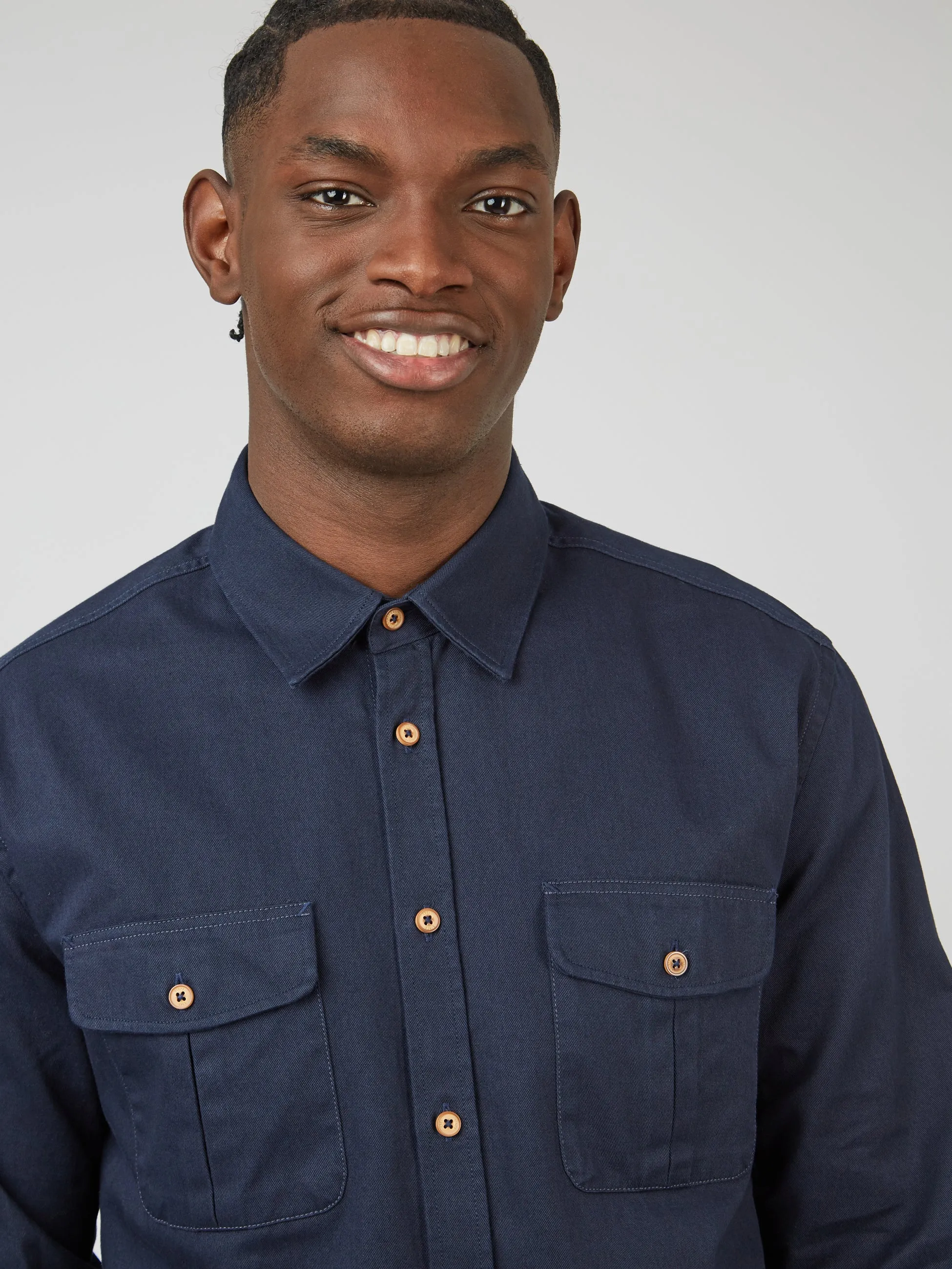 Cotton Twill Long-Sleeve Overshirt sold by Ben Sherman product image thumbnail 4